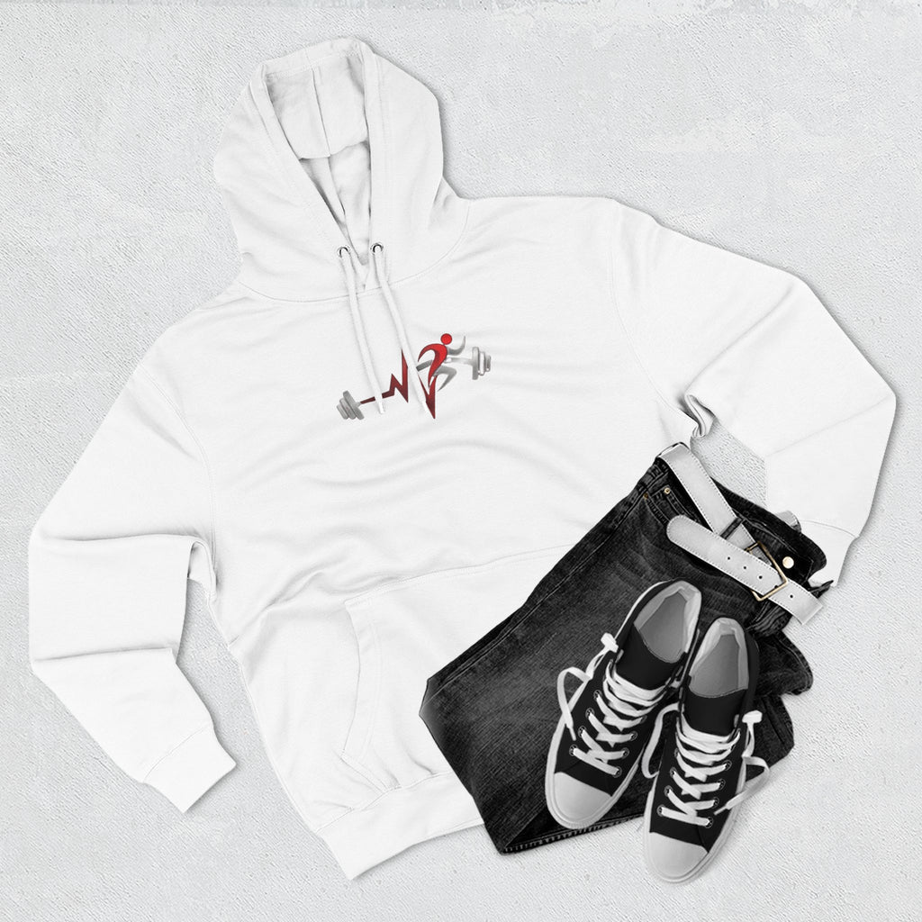 Fitness Heartbeat Hoodie — Weightlifting Pulse Graphic Hoodie