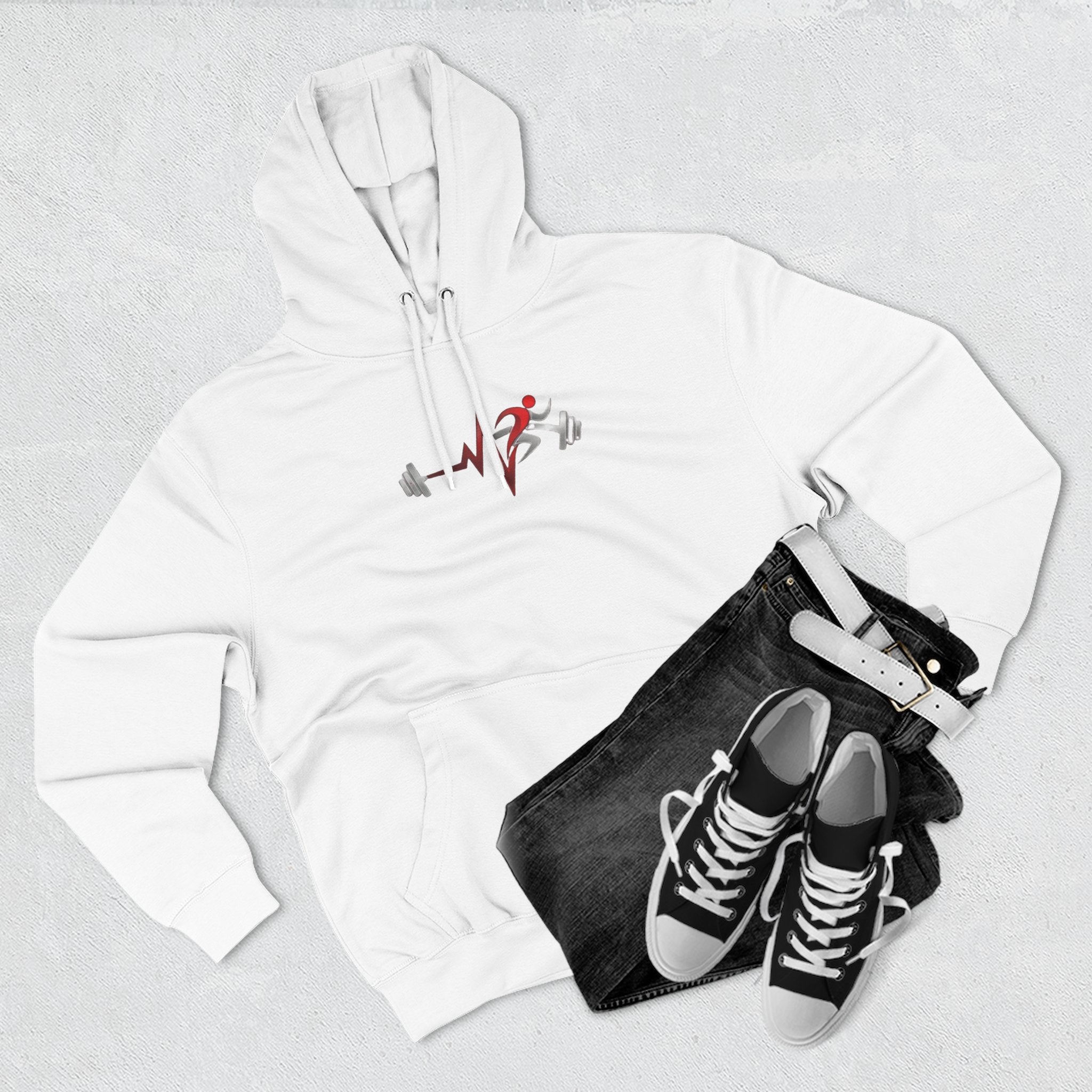 Fitness Heartbeat Hoodie — Weightlifting Pulse Graphic Hoodie