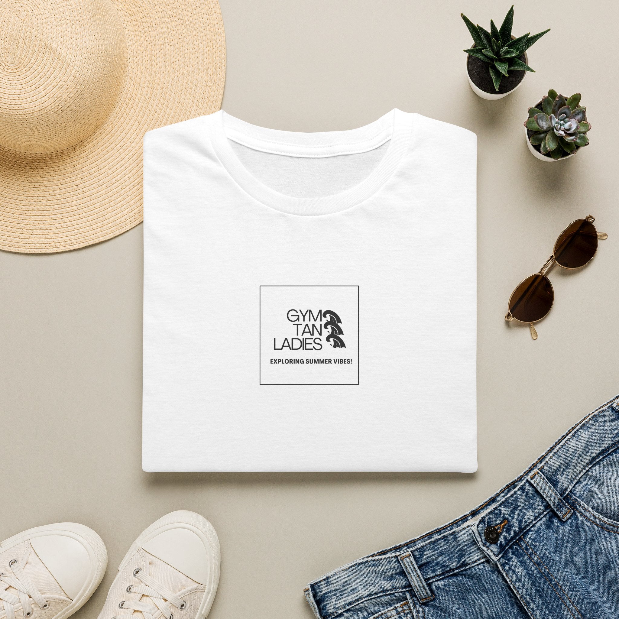 Gym Tan Ladies T-Shirt — Minimal Beachy Summer Graphic Tee