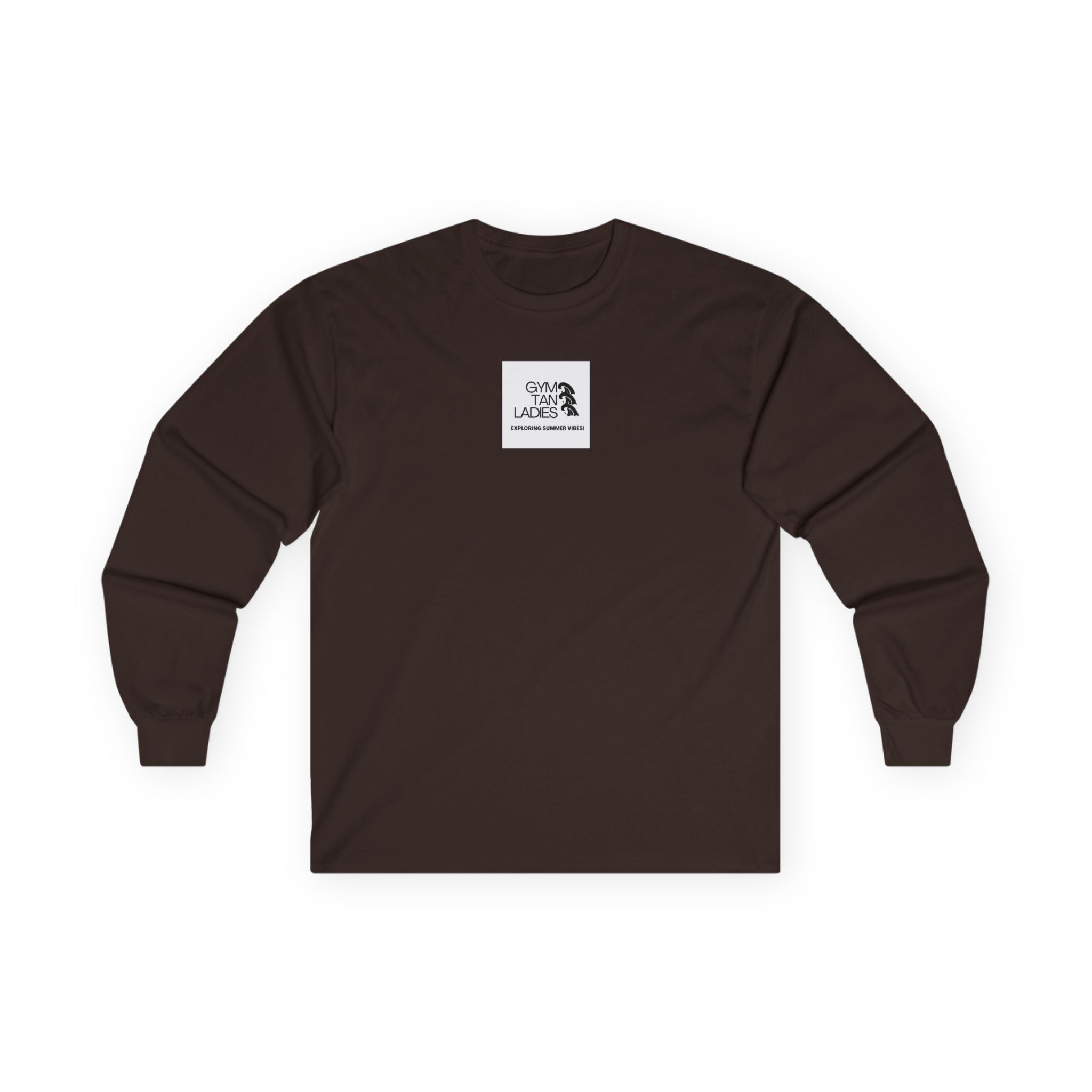 Gym Tan Ladies Long Sleeve Tee — Retro Logo Fitness Shirt