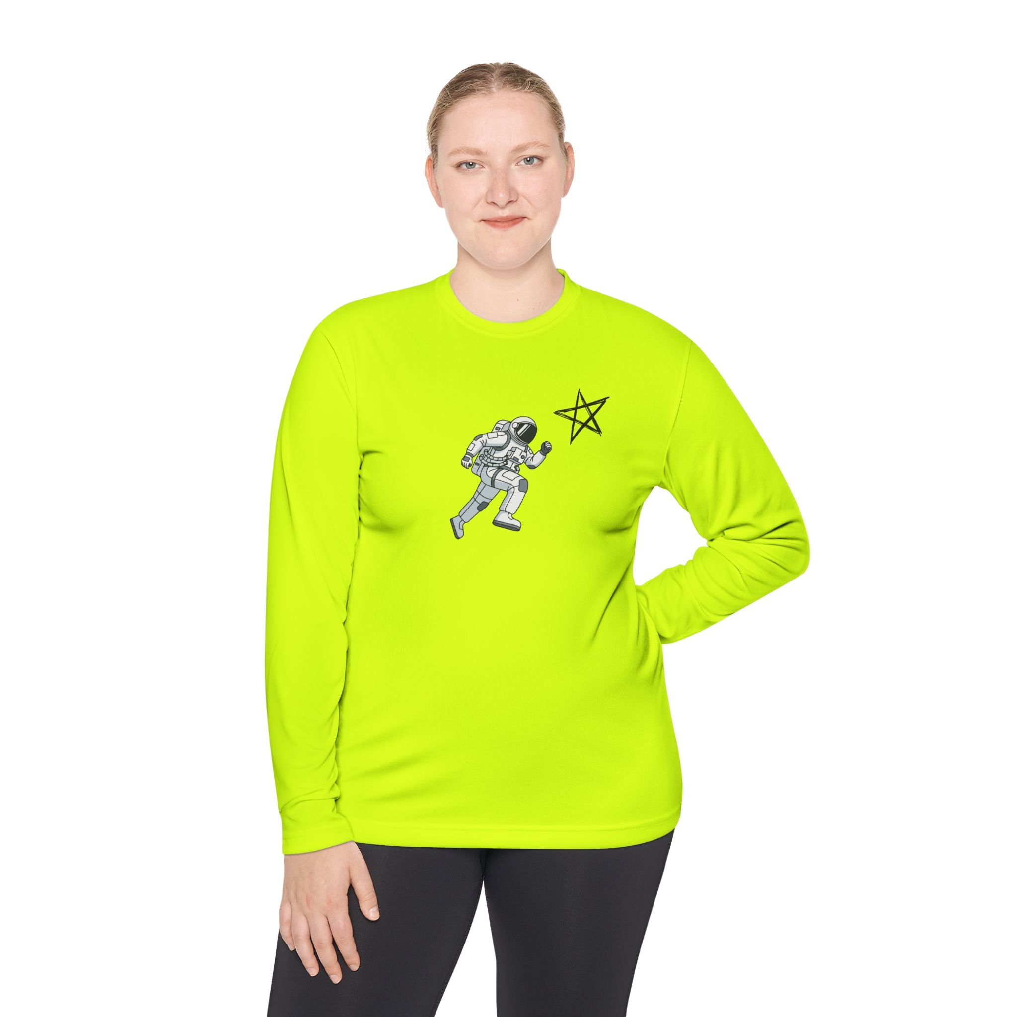 Astronaut Star Long Sleeve Tee — 'GinaStar' Graphic Performance Tee