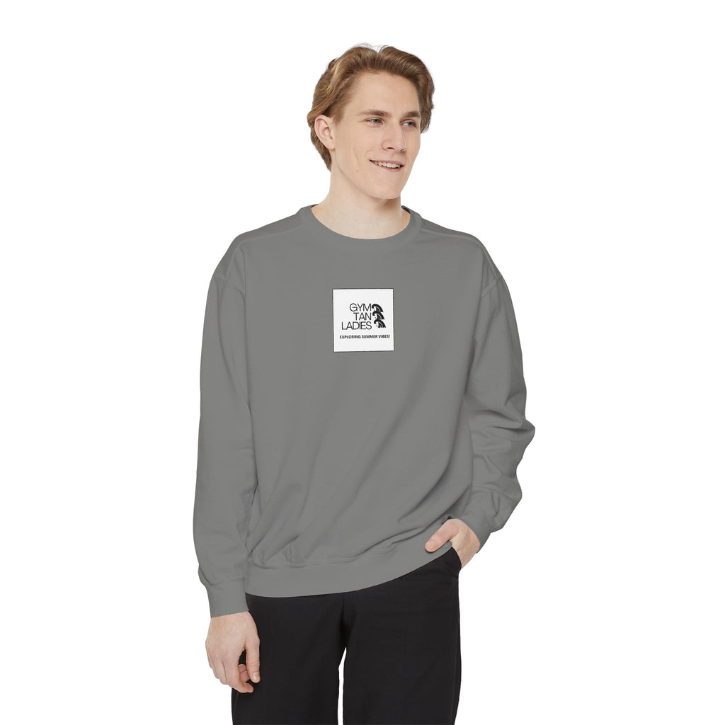 Mens Gym Tan Sweatshirt Logo Crewneck