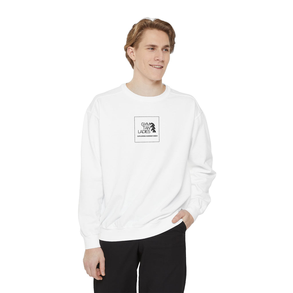 Mens Gym Tan Sweatshirt Logo Crewneck