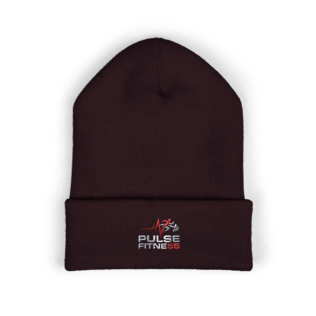EMT Heartbeat Embroidered Beanie - Classic Cuffed Knit Hat for First Responders