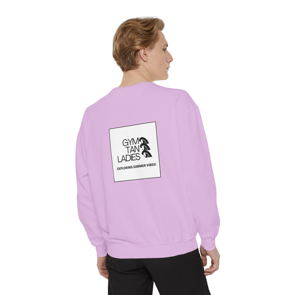 Mens Gym Tan Sweatshirt Logo Crewneck