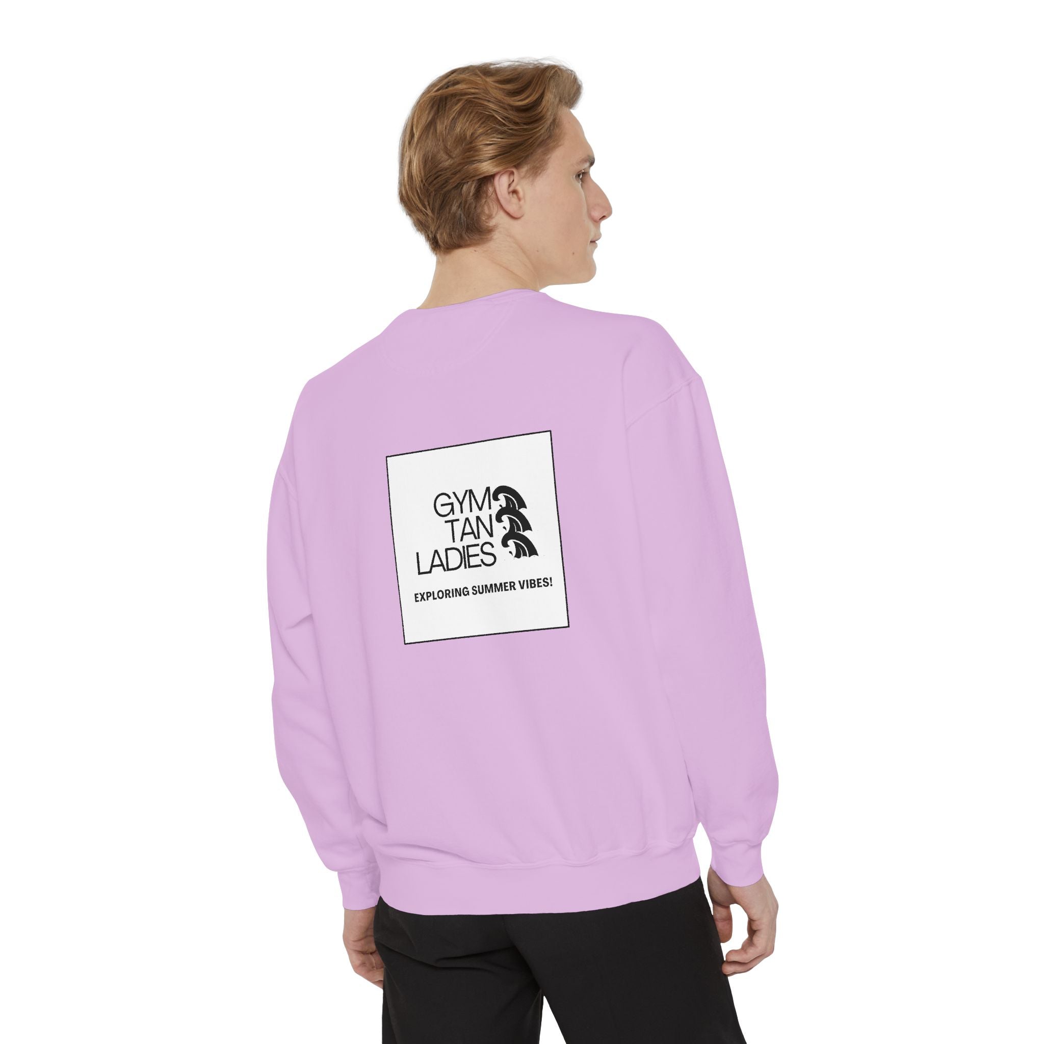 Mens Gym Tan Sweatshirt Logo Crewneck