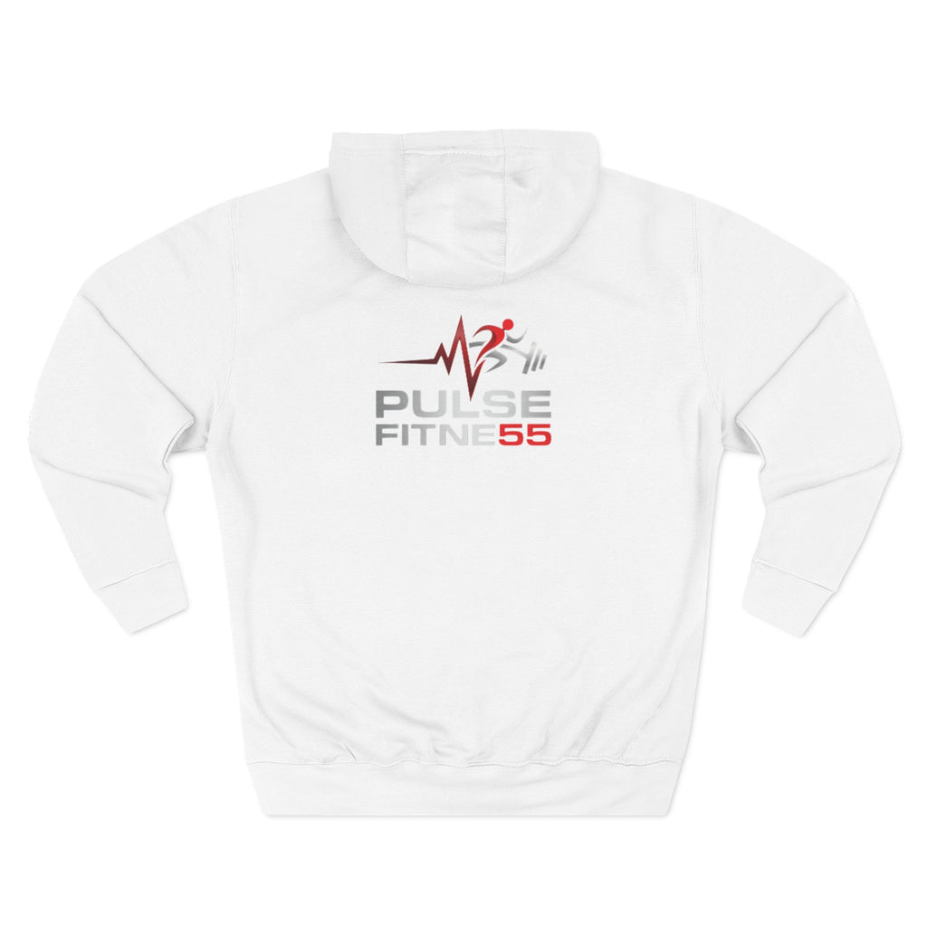 Fitness Hoodie — Barbell Deadlift Graphic Pullover (Pulse Fitness 55 Logo)
