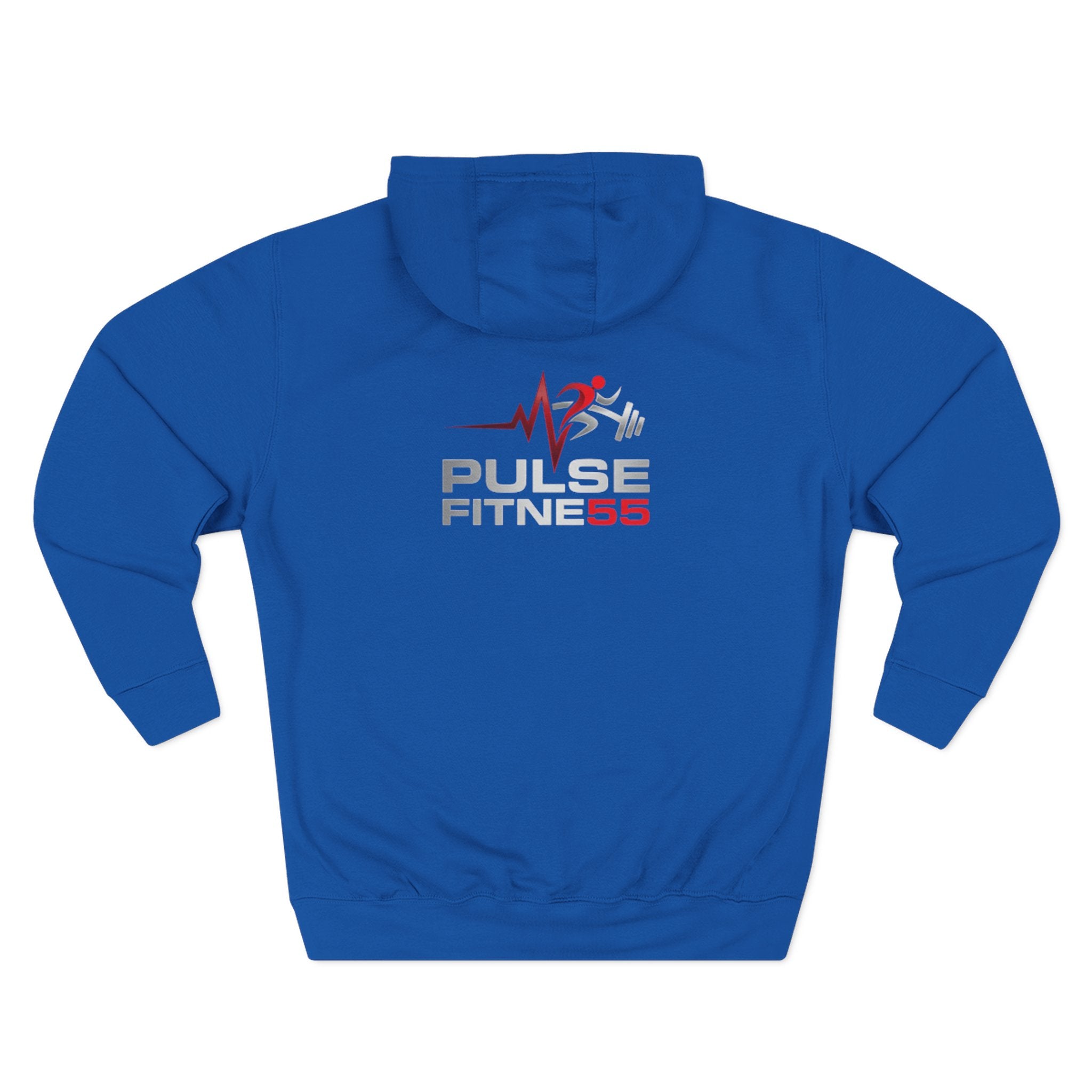 Fitness Hoodie — Barbell Deadlift Graphic Pullover (Pulse Fitness 55 Logo)