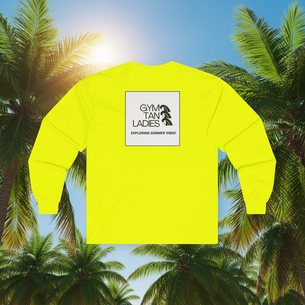 Gym Tan Long Sleeve Tee Logo Fitness Shirt