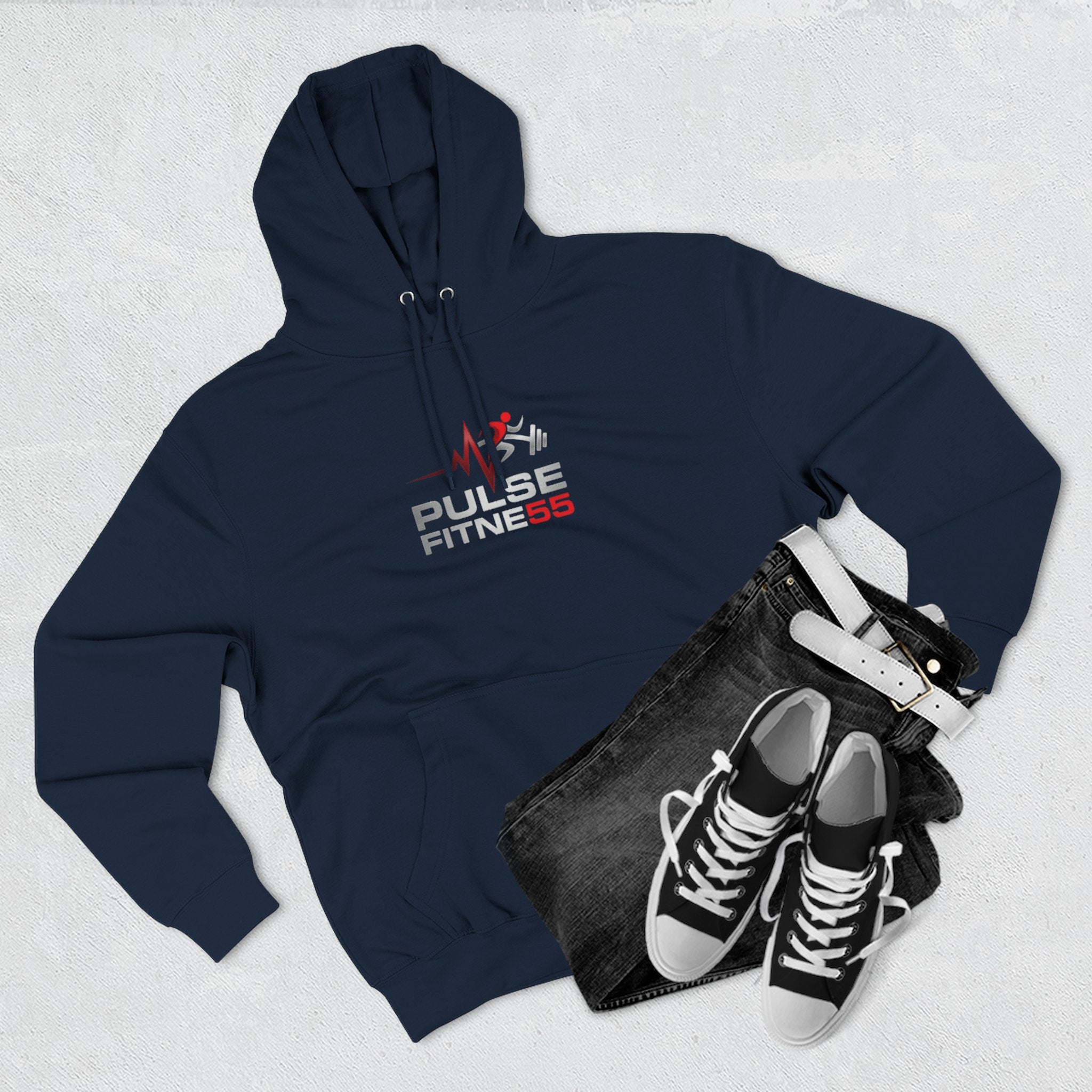 Sudadera con capucha Pulse Fitness 55 - Sudadera polar con logo de gimnasio