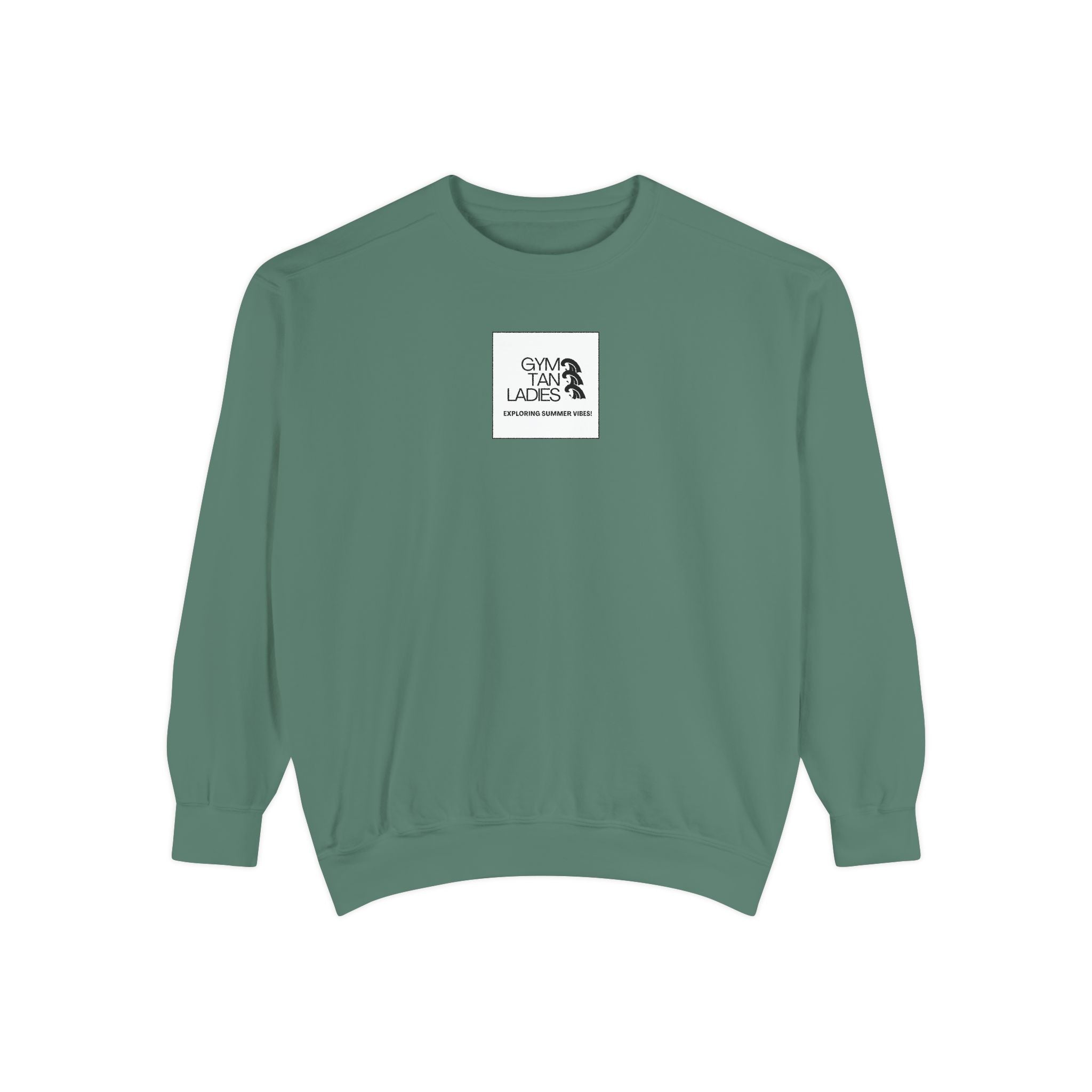 Gym Tan Ladies Sweatshirt - Retro Tropical Logo Crewneck