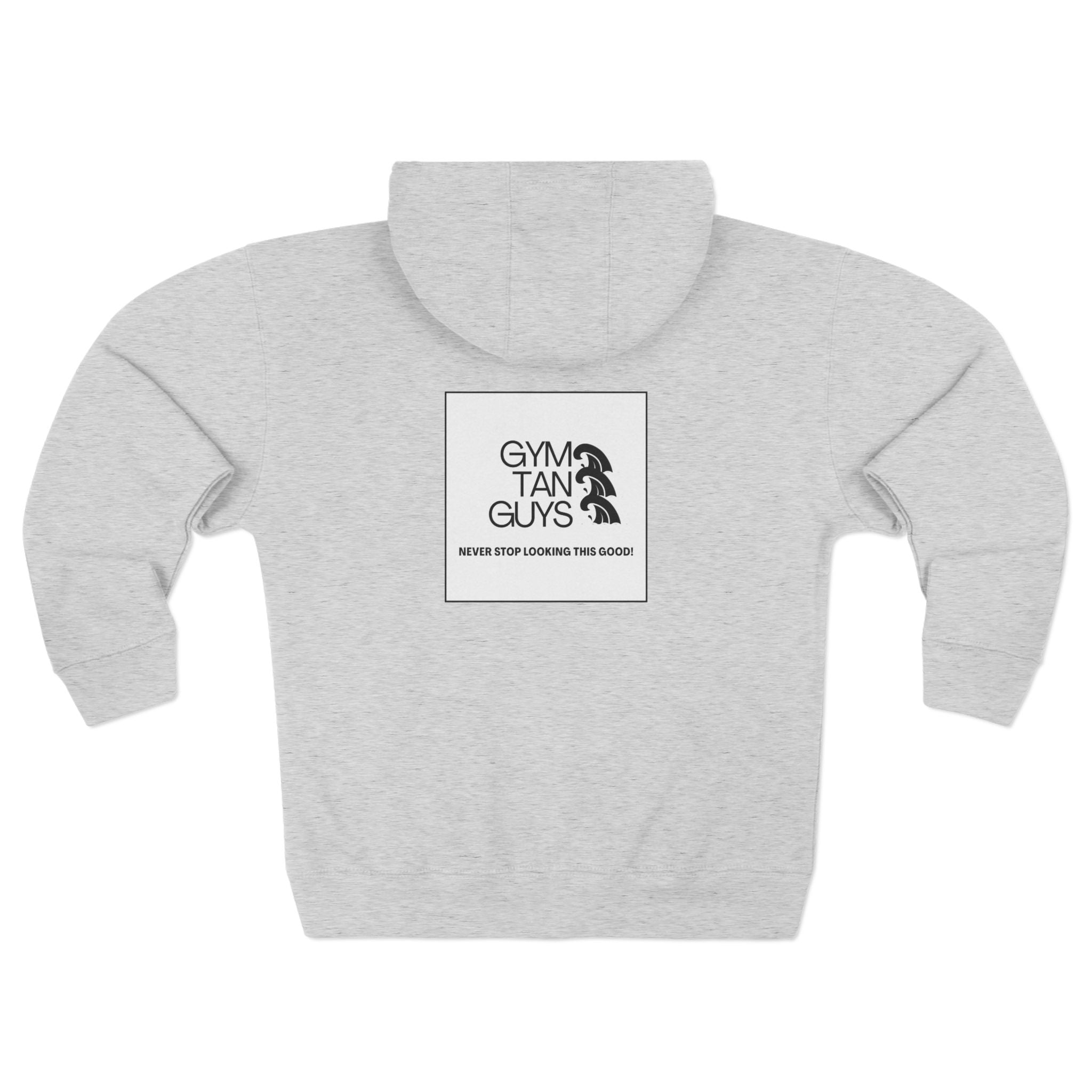 Pulse Fitne55 Gym Tan Zip Hoodie — "Never Stop Looking This Good" logo