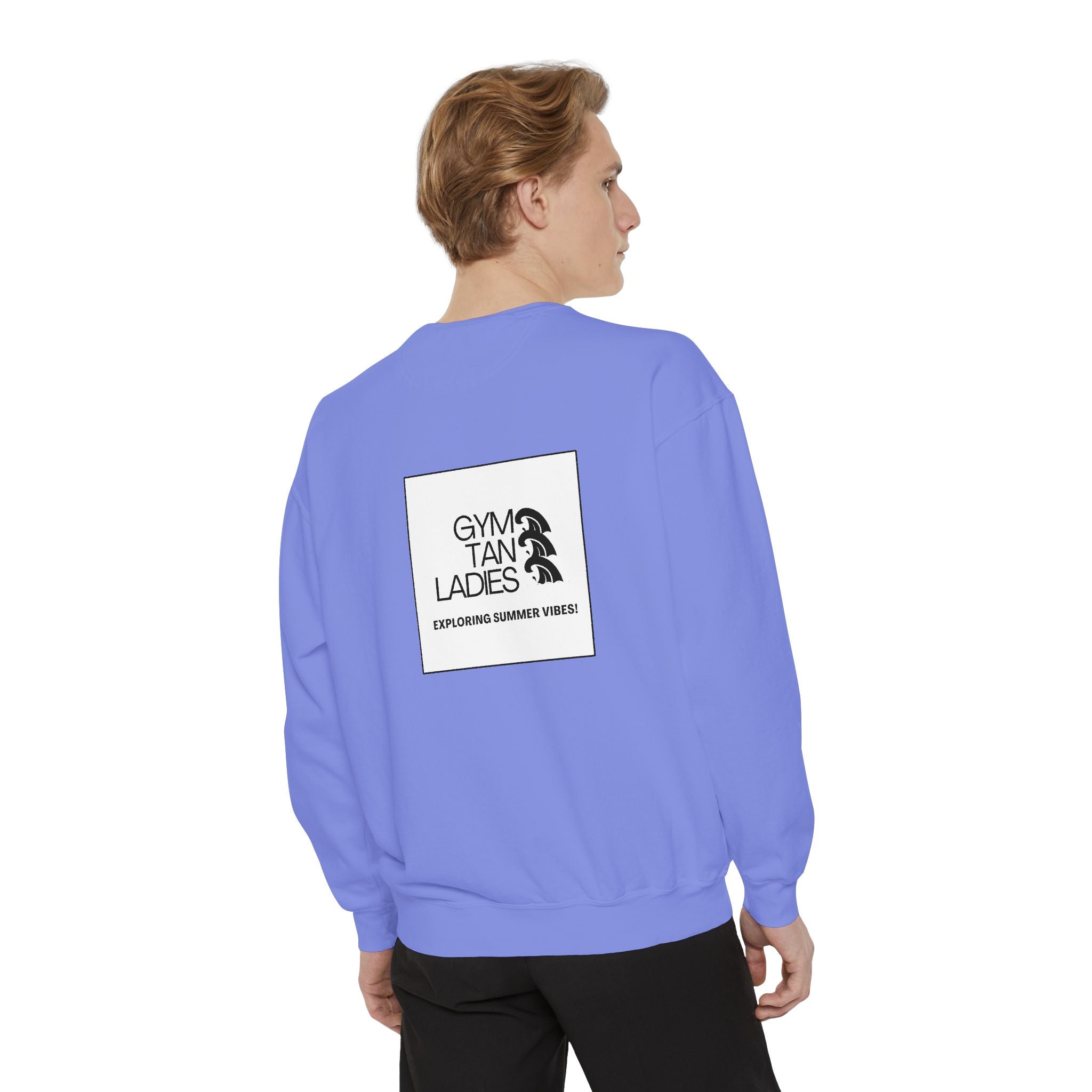 Mens Gym Tan Sweatshirt Logo Crewneck