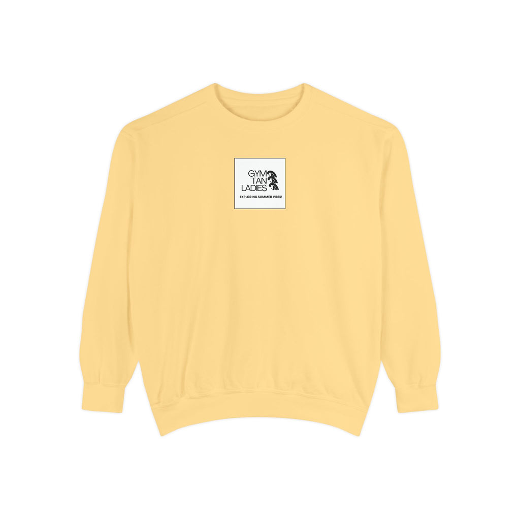 Mens Gym Tan Sweatshirt Logo Crewneck