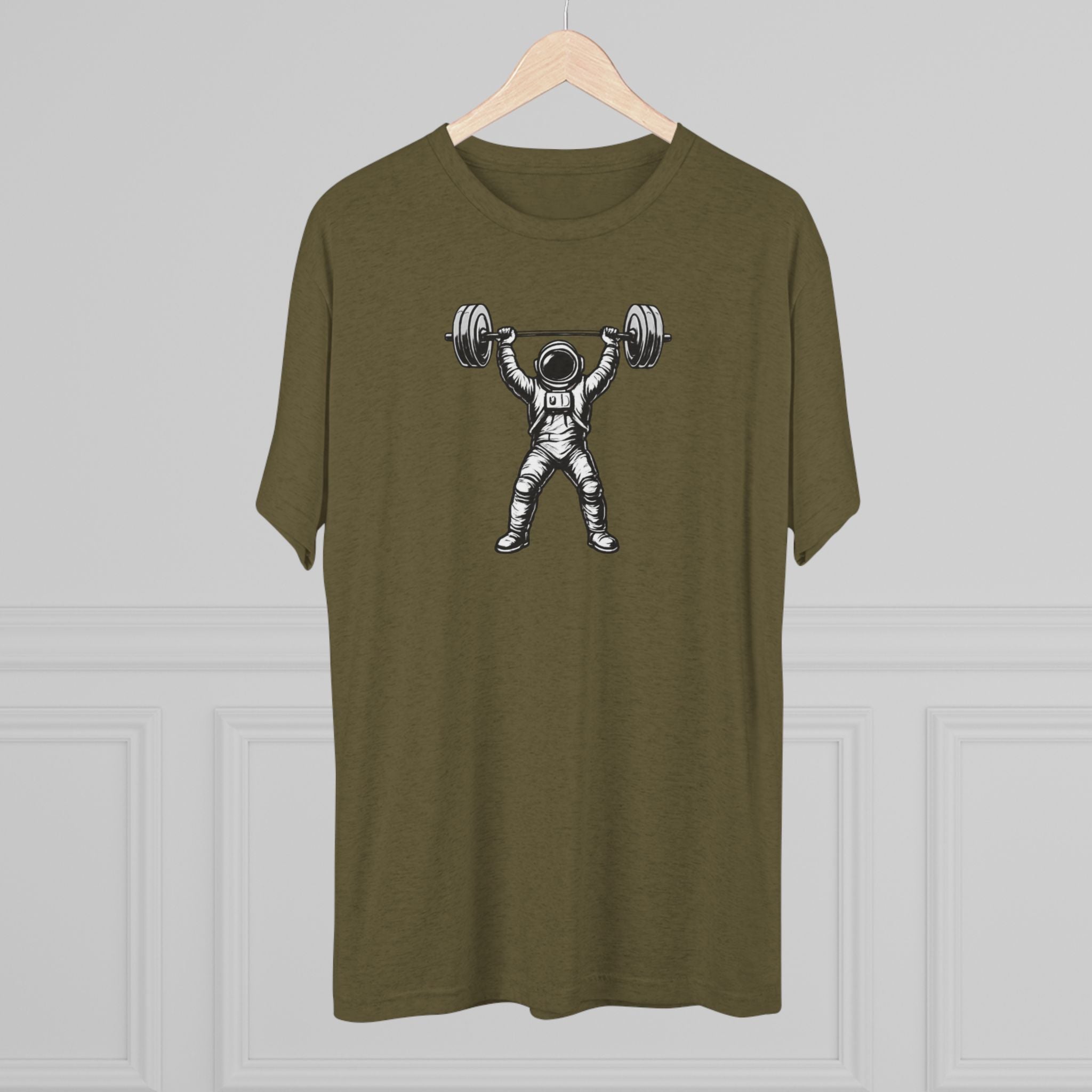 Astronaut Weightlifter Tee — Gym Star Performance Fitness Shirt