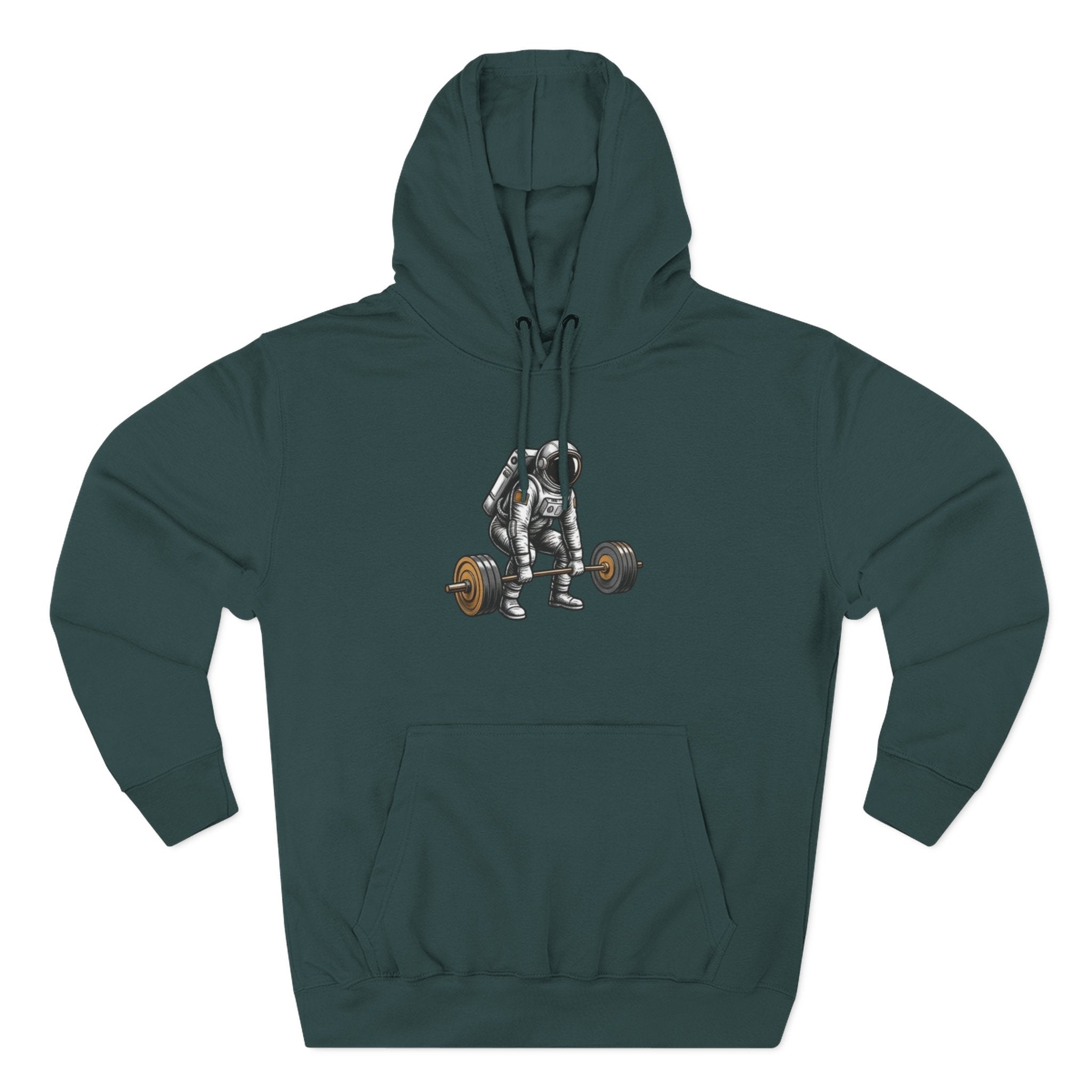 Fitness Hoodie — Barbell Deadlift Graphic Pullover (Pulse Fitness 55 Logo)
