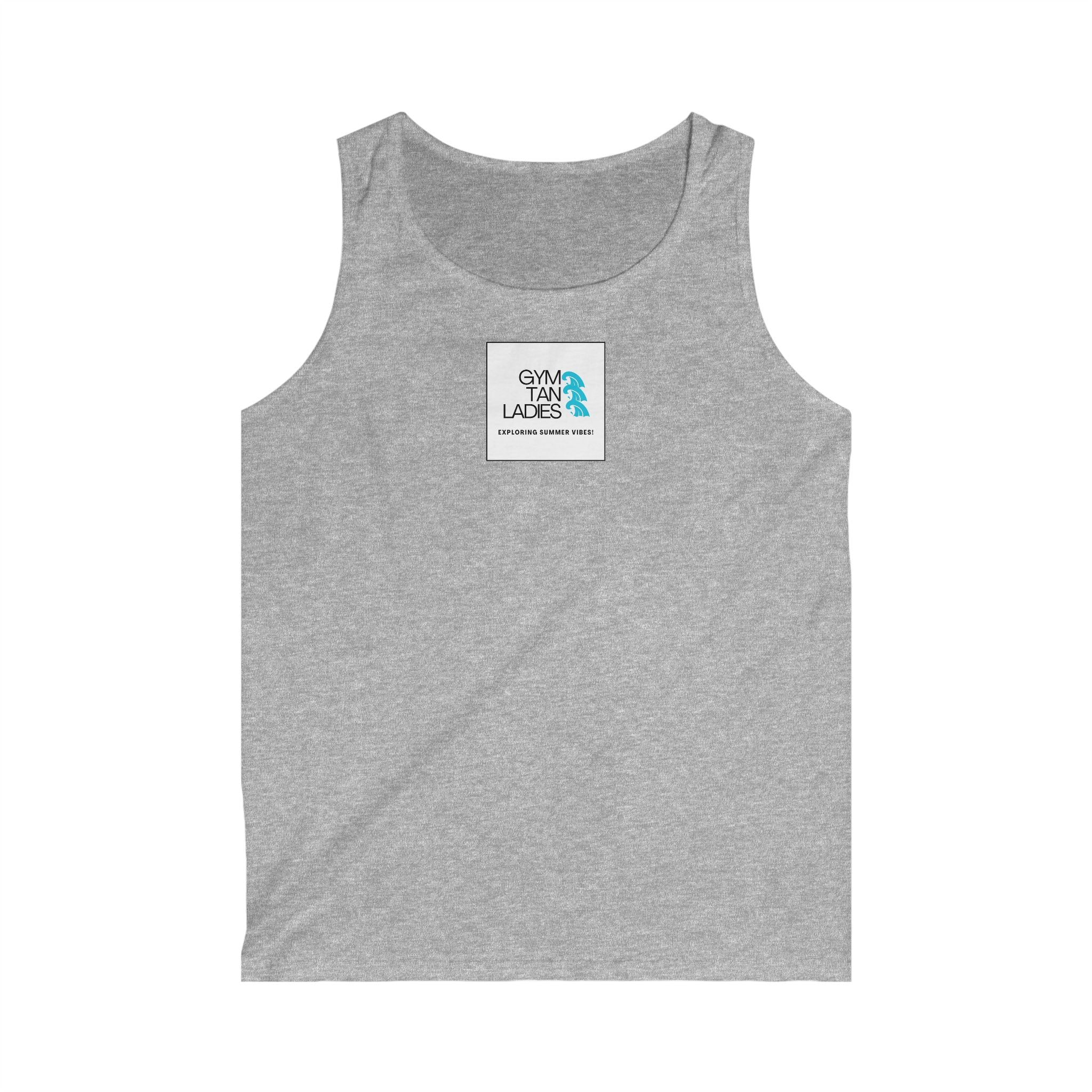Mens Gym Tan Tank Top — "Exploring Summer Vibes" Beach Workout Tank