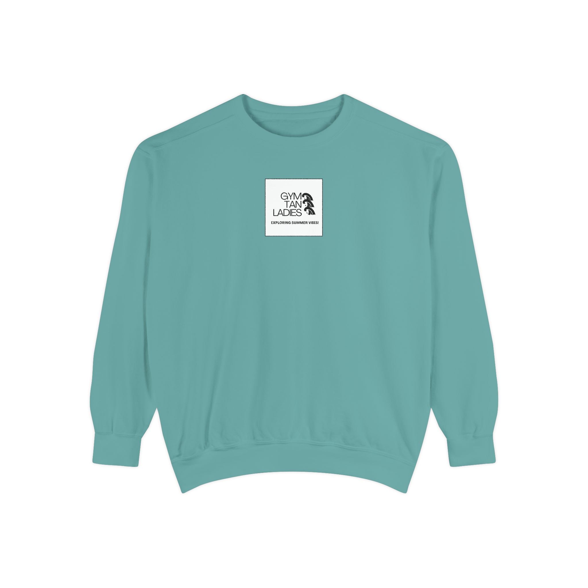 Gym Tan Ladies Sweatshirt - Retro Tropical Logo Crewneck
