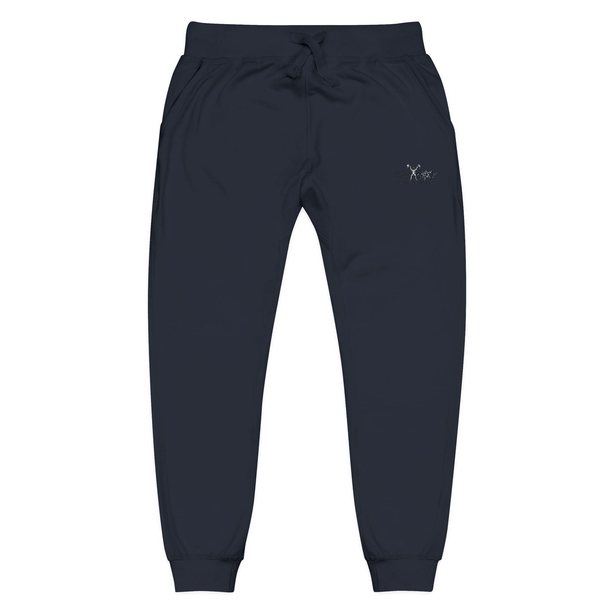 Embroidered Minimalist White Fleece Sweatpants — Cozy Everyday Joggers
