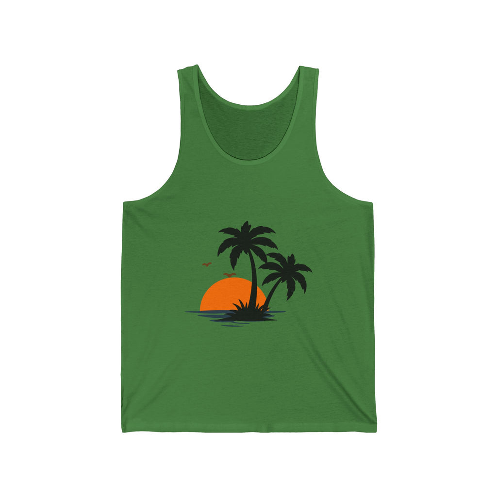 Summer Palm Tank Top — 'Summer Vibes' Sunset Beach Graphic Tank