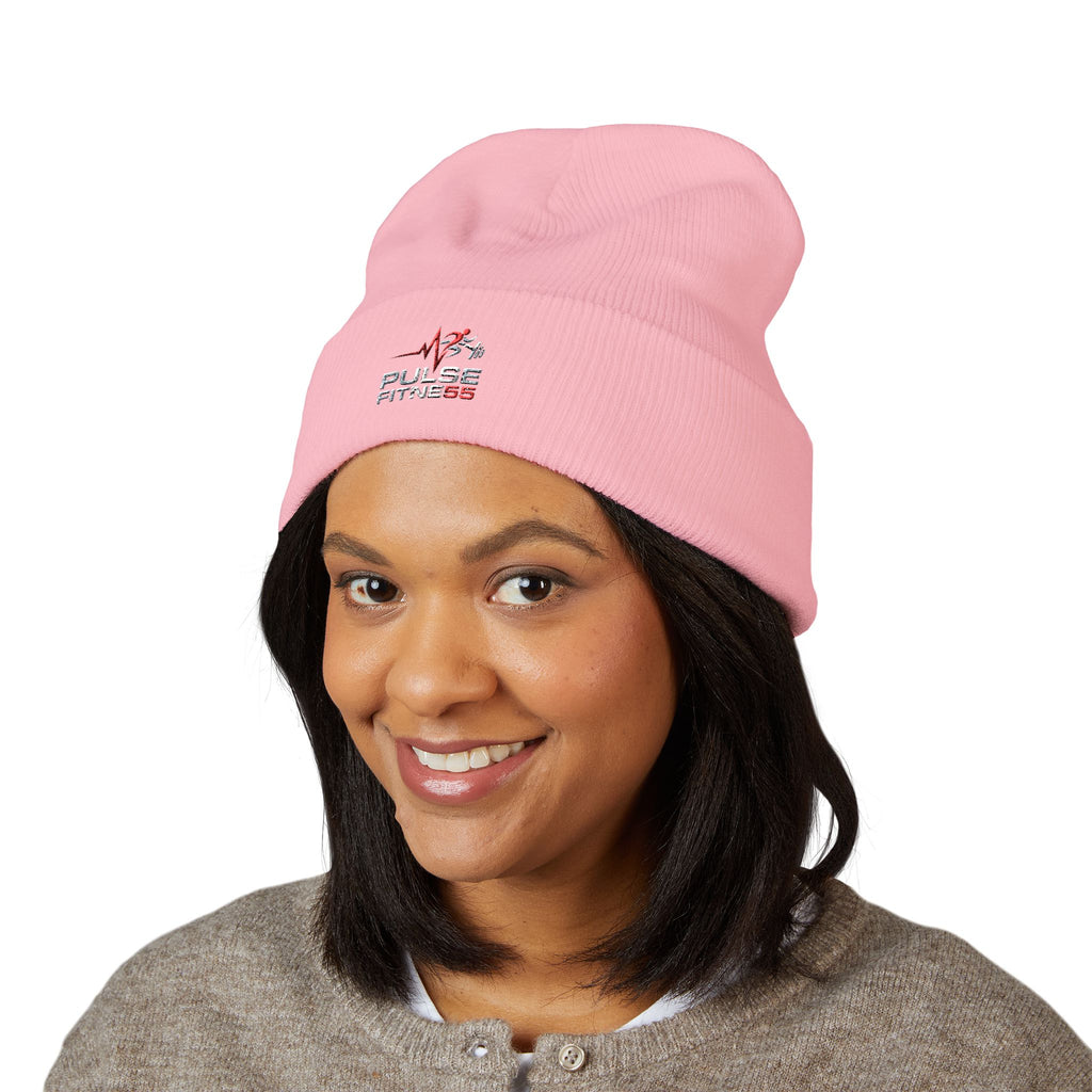 EMT Heartbeat Embroidered Beanie - Classic Cuffed Knit Hat for First Responders