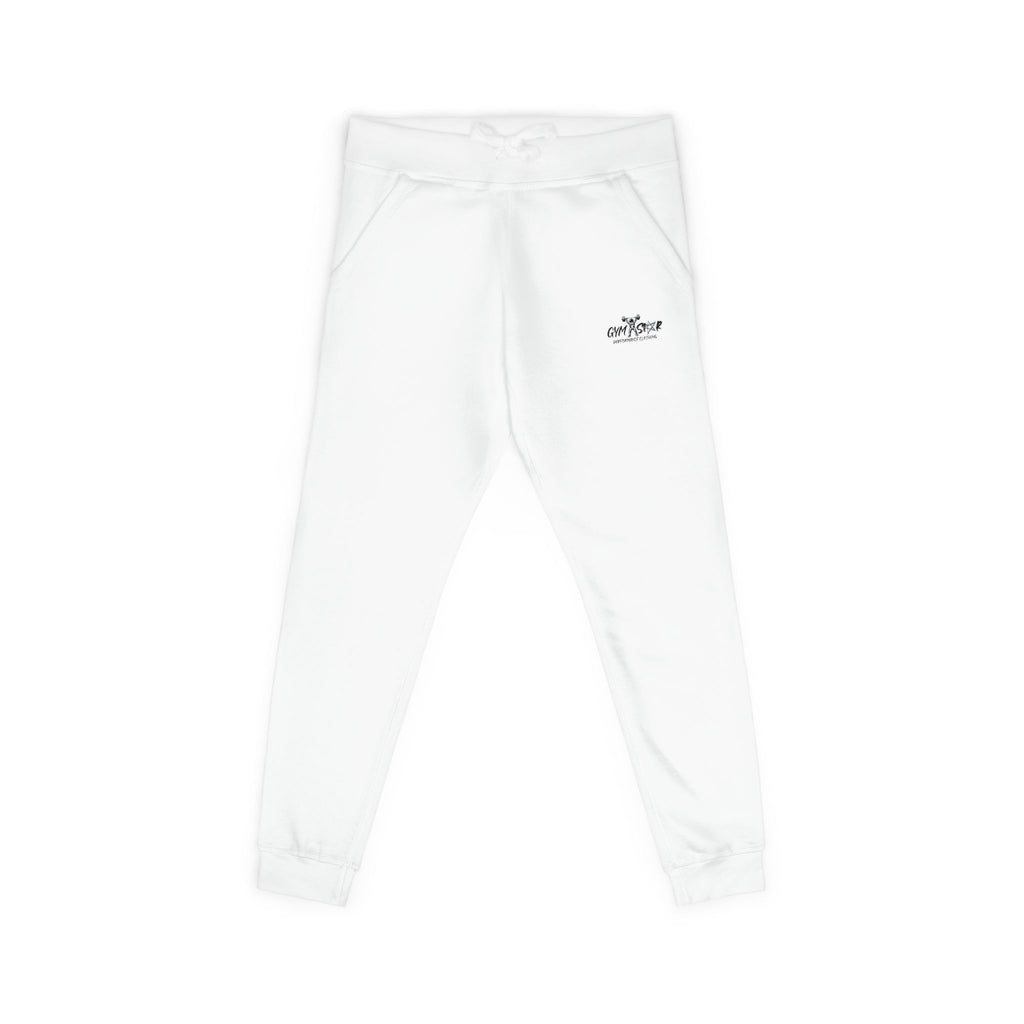 Embroidered Minimalist White Fleece Sweatpants — Cozy Everyday Joggers