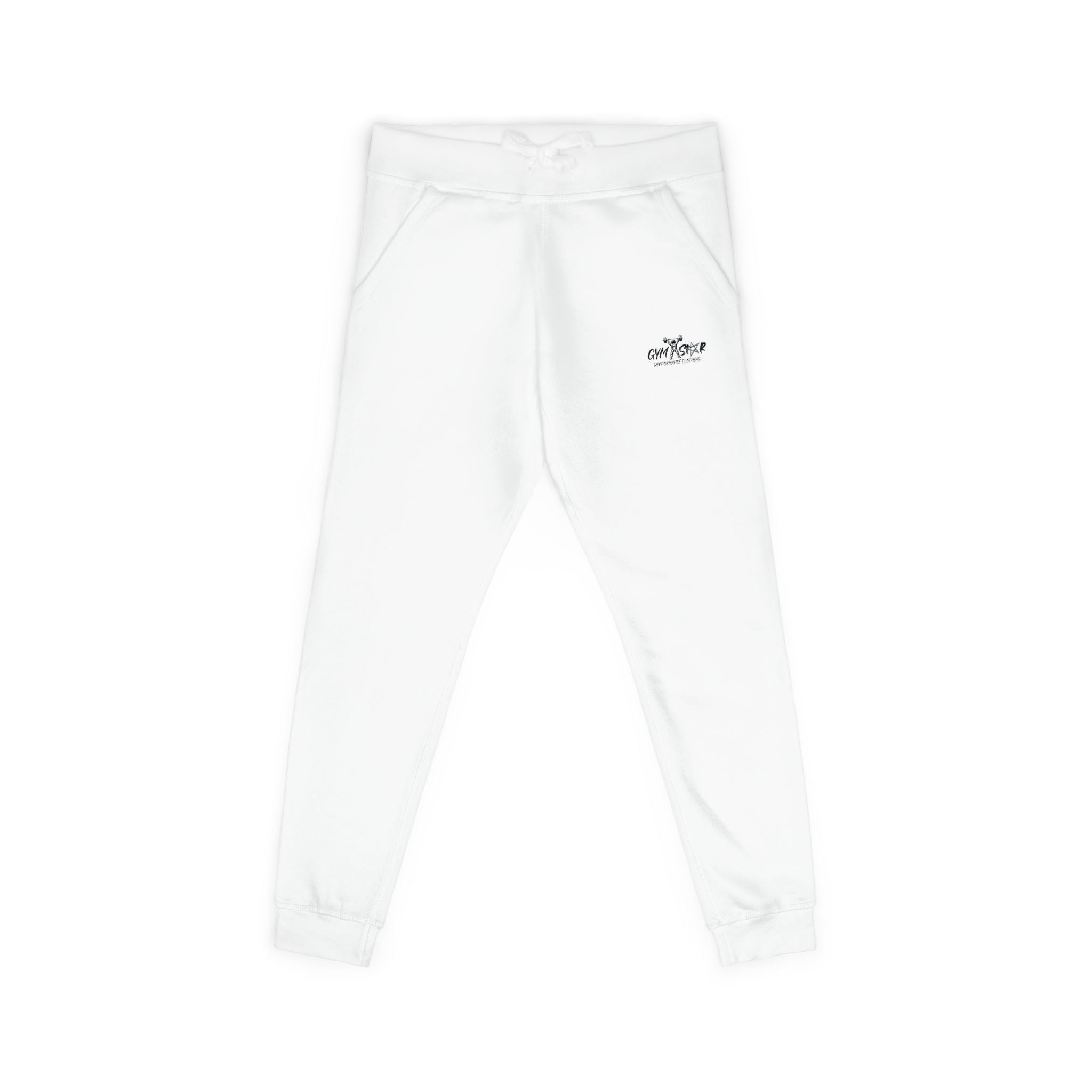 Embroidered Minimalist White Fleece Sweatpants — Cozy Everyday Joggers