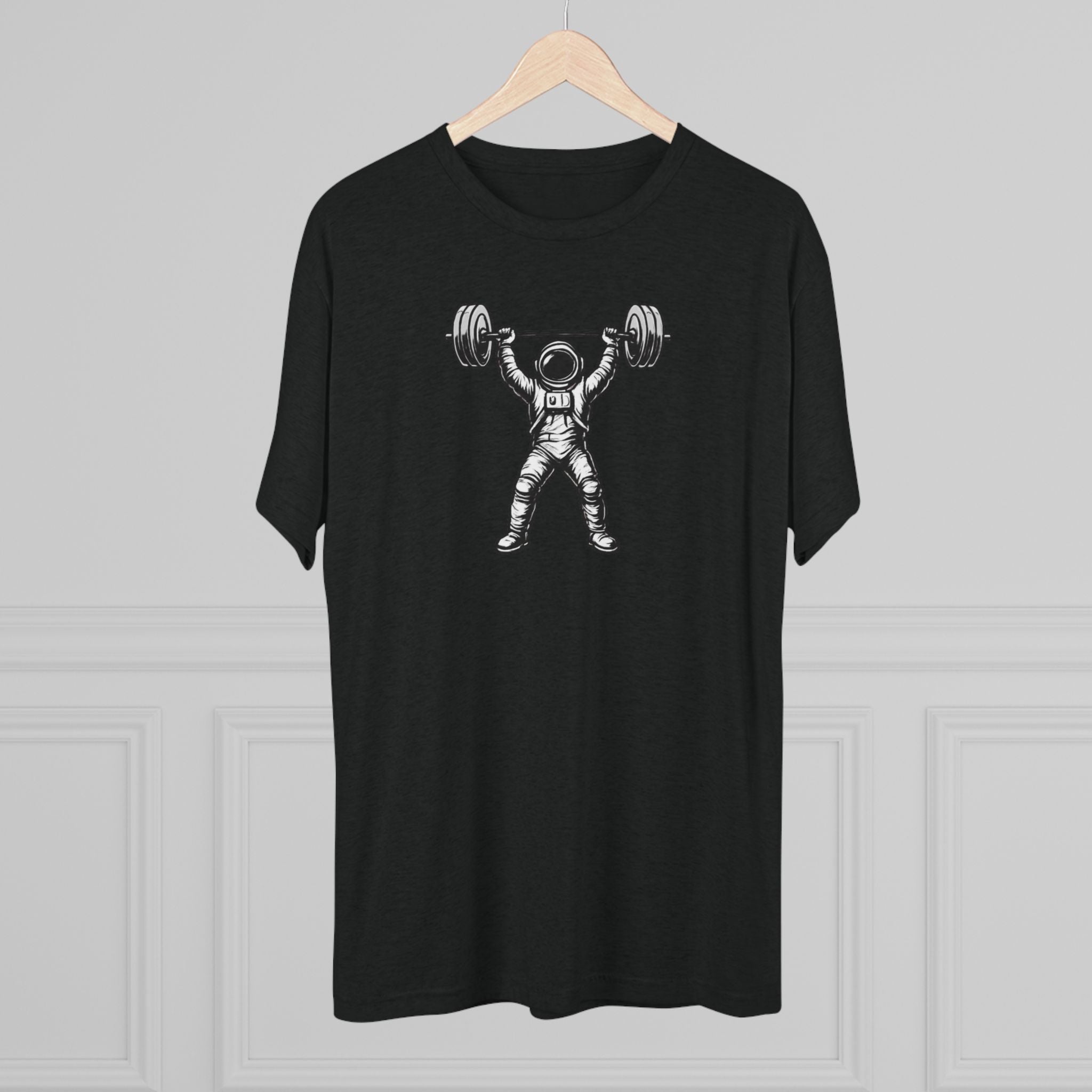 Astronaut Weightlifter Tee — Gym Star Performance Fitness Shirt