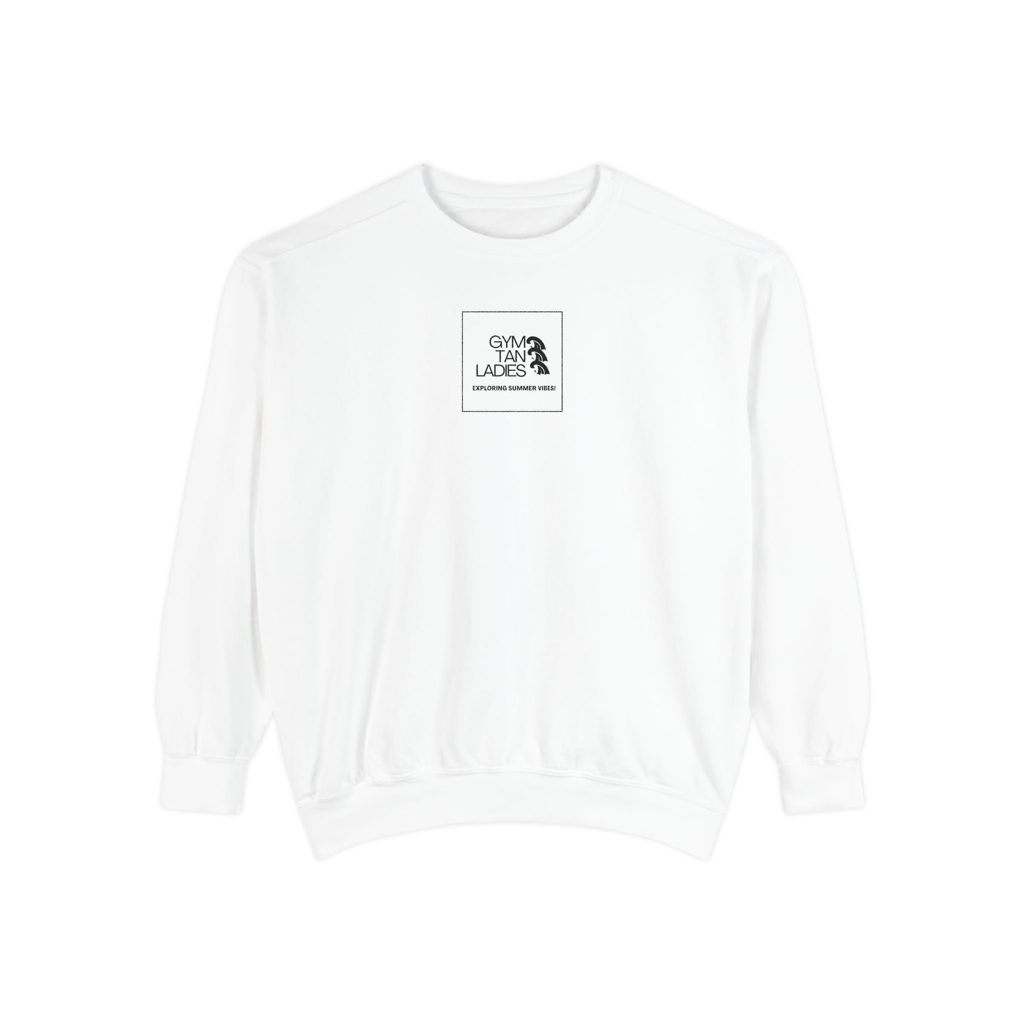 Gym Tan Ladies Sweatshirt - Retro Tropical Logo Crewneck