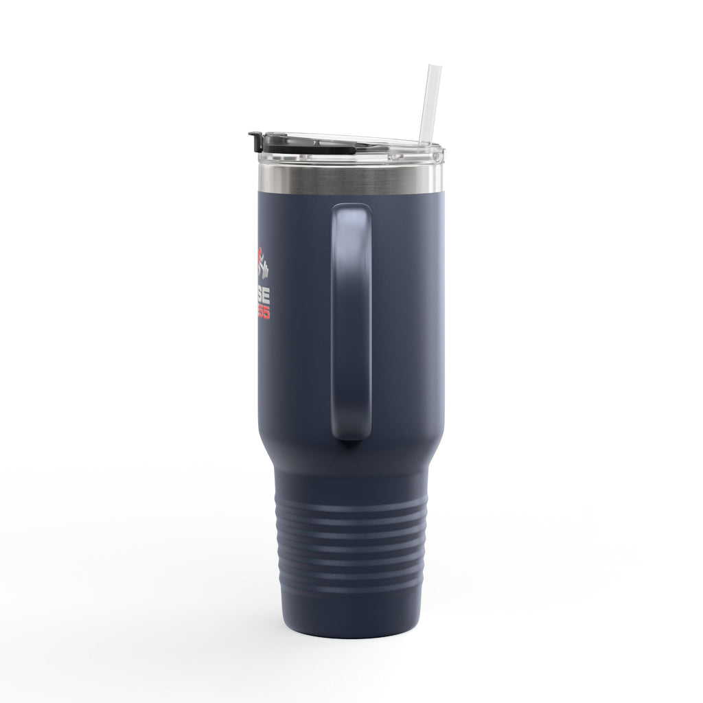 40oz Insulated Travel Mug — Pulse Fitness Logo Stainless Steel Tumbler with Straw