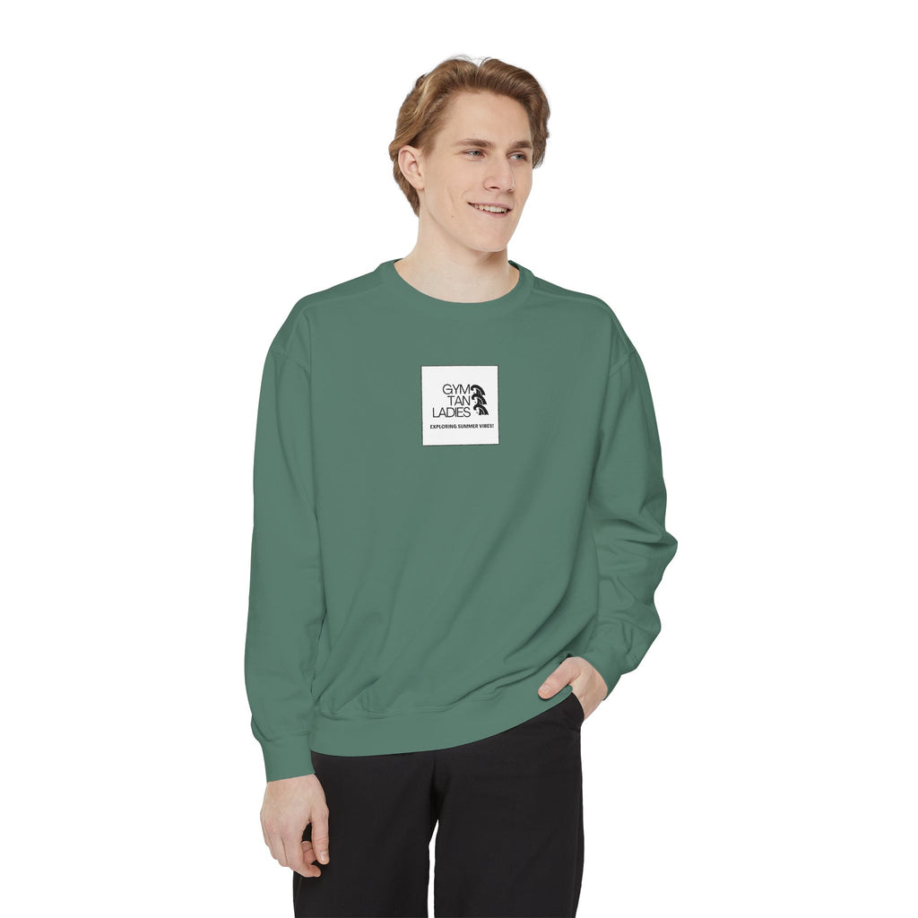 Mens Gym Tan Sweatshirt Logo Crewneck