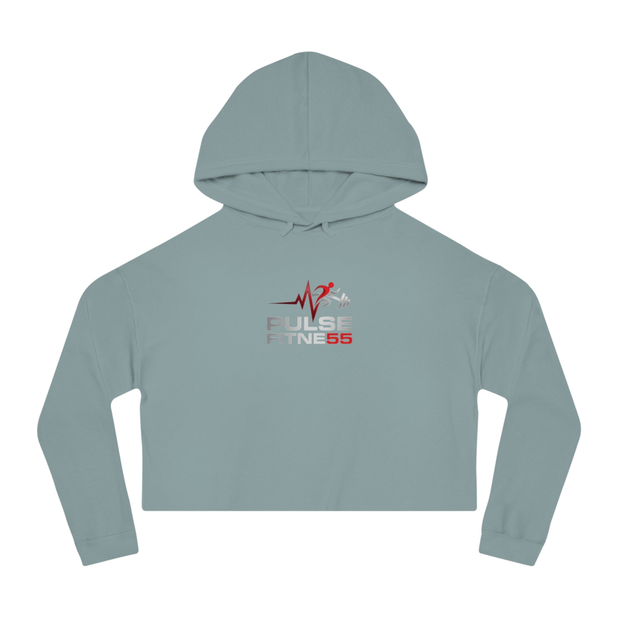 Pulse Fitne55 Women’s Cropped Hoodie — Athletic Logo Crop Top for Gym & Casual Wear