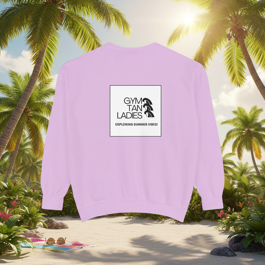 Mens Gym Tan Sweatshirt Logo Crewneck