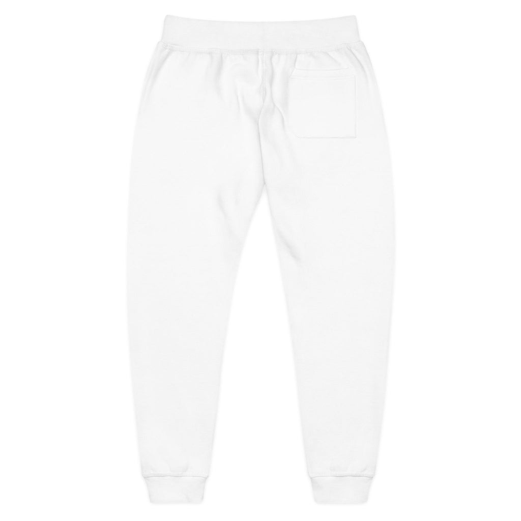 Embroidered Minimalist White Fleece Sweatpants — Cozy Everyday Joggers