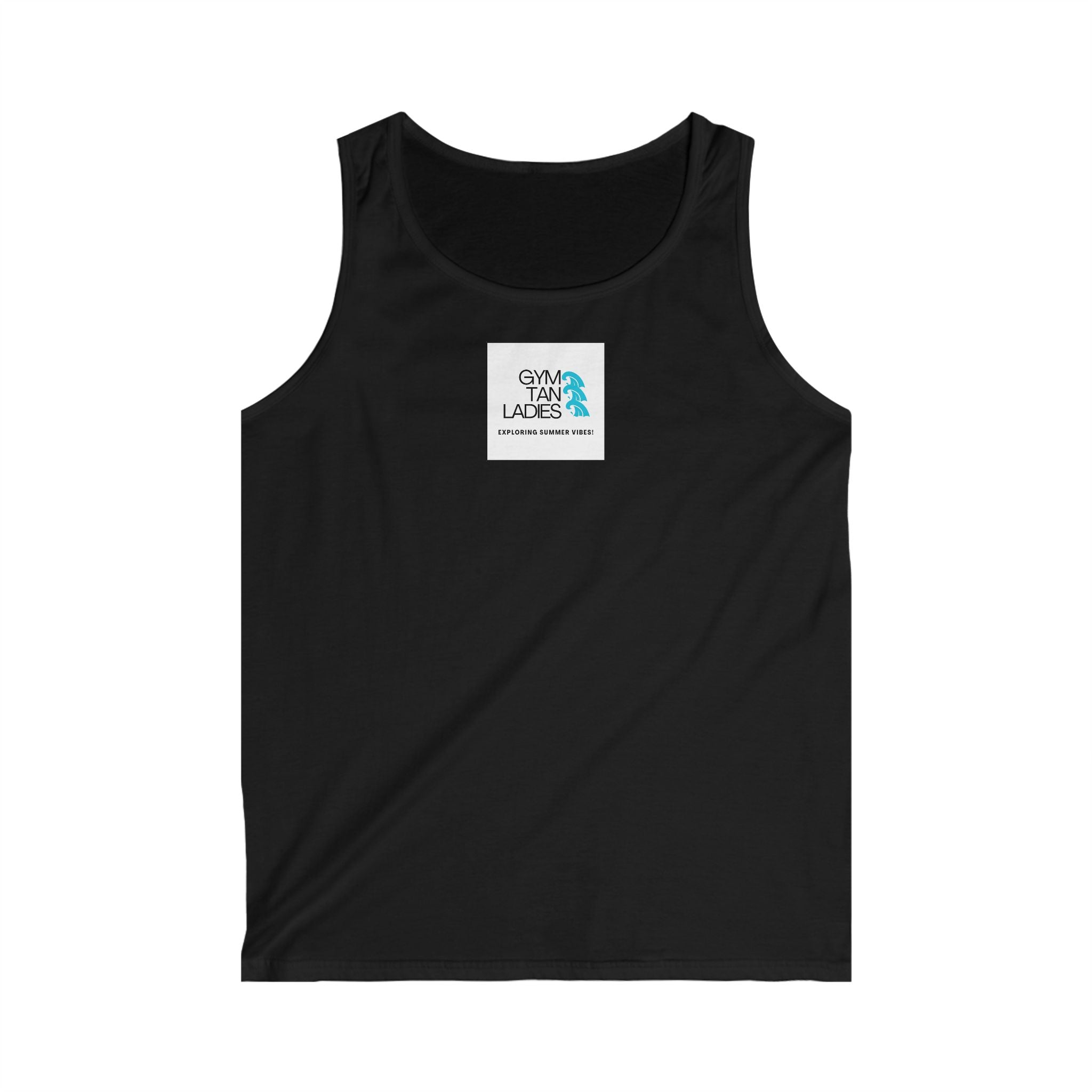 Mens Gym Tan Tank Top — "Exploring Summer Vibes" Beach Workout Tank