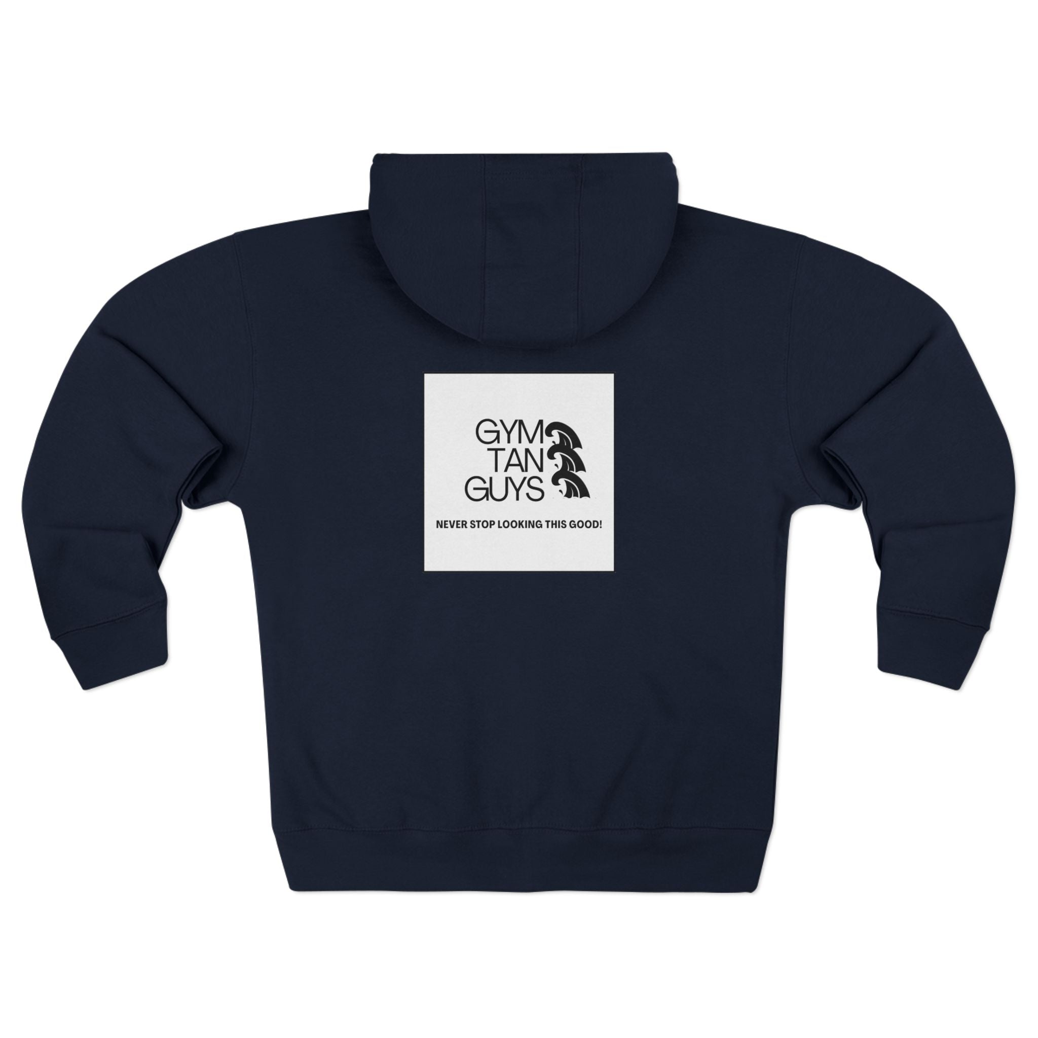 Pulse Fitne55 Gym Tan Zip Hoodie — "Never Stop Looking This Good" logo