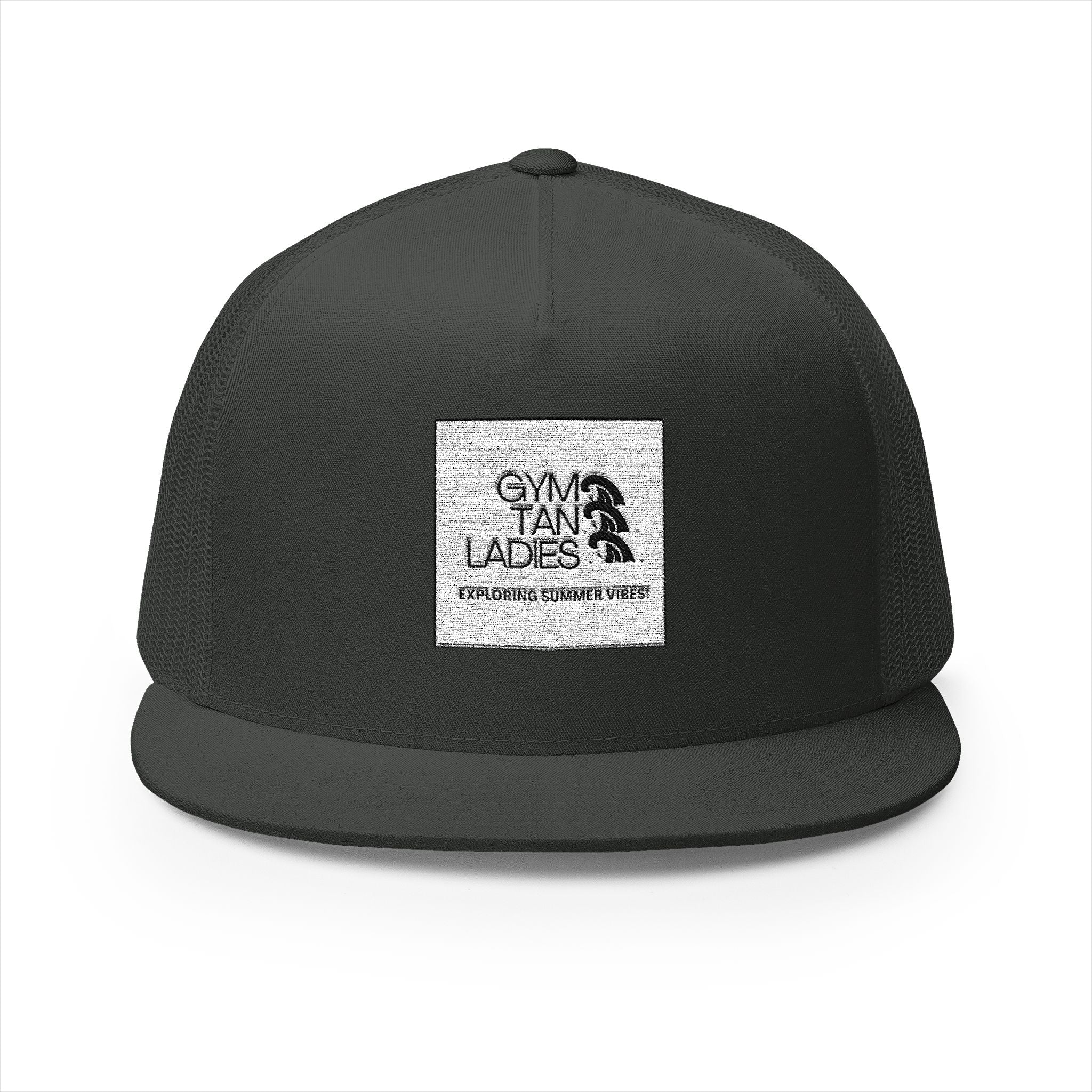 5 Panel Trucker Cap gym tan logo