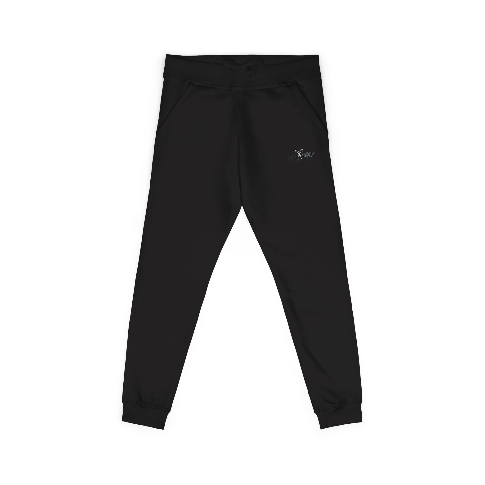 Embroidered Minimalist White Fleece Sweatpants — Cozy Everyday Joggers