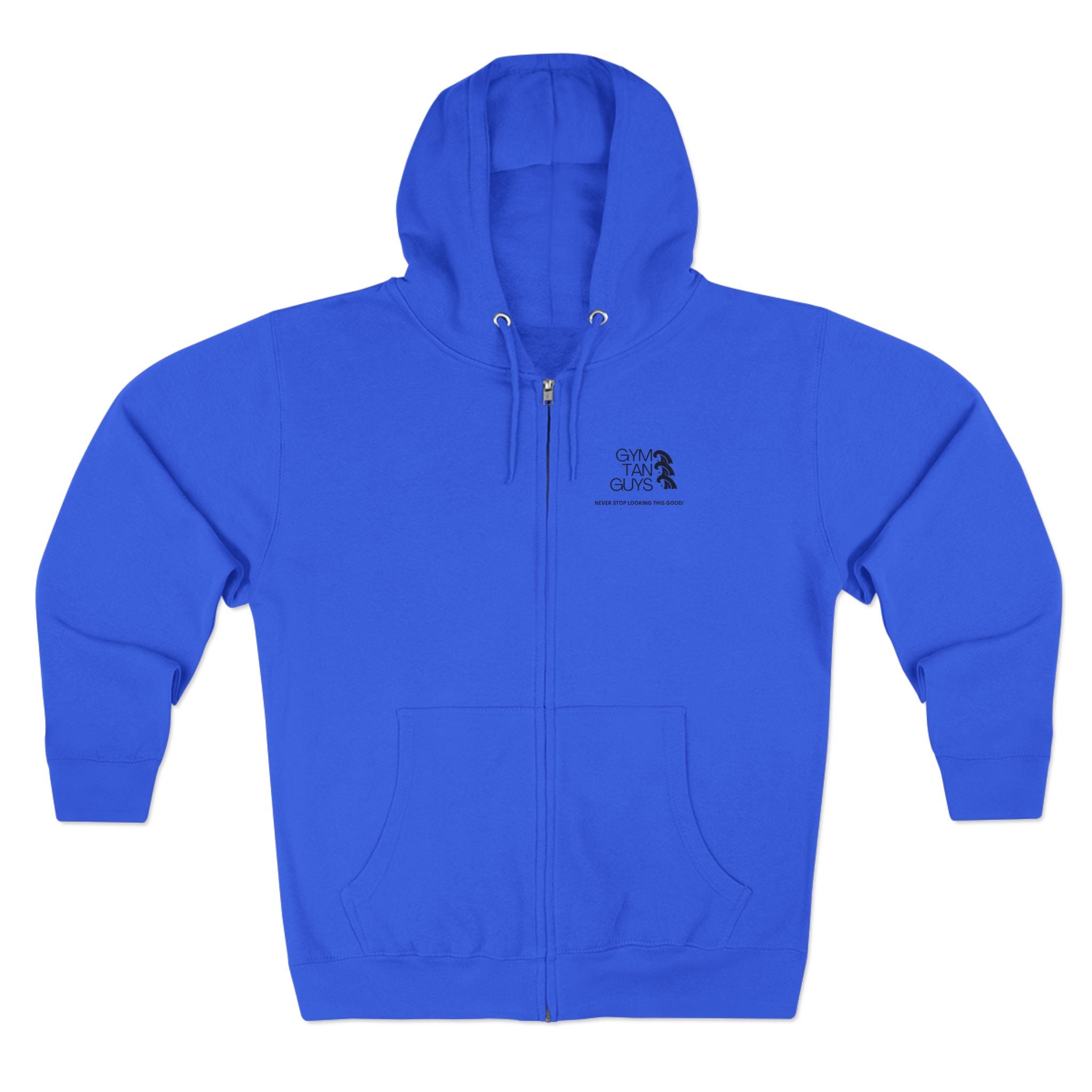 Pulse Fitne55 Gym Tan Zip Hoodie — "Never Stop Looking This Good" logo