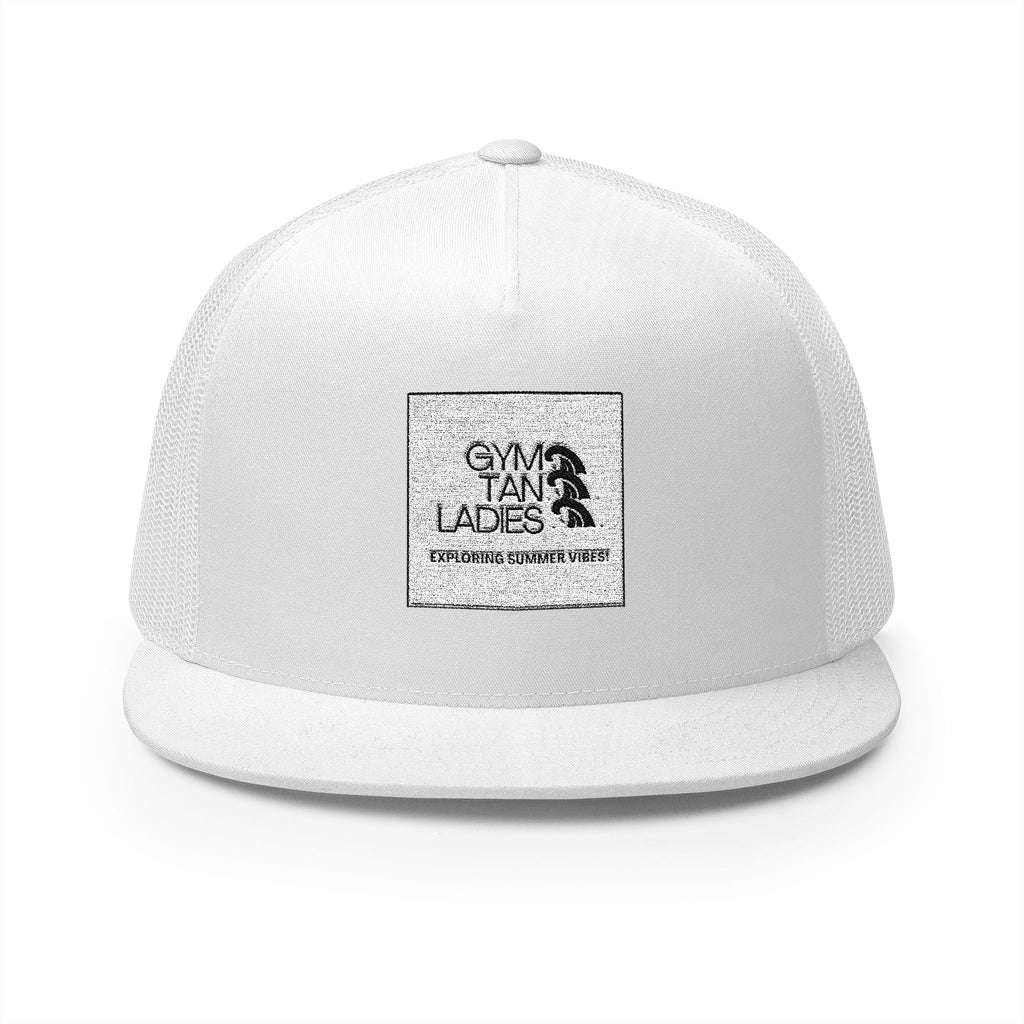 5 Panel Trucker Cap gym tan logo