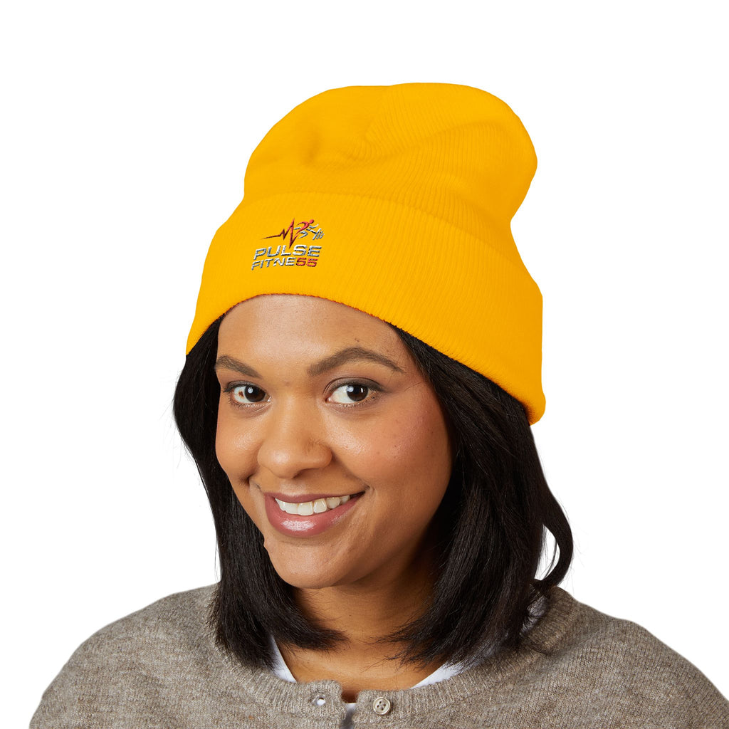 EMT Heartbeat Embroidered Beanie - Classic Cuffed Knit Hat for First Responders