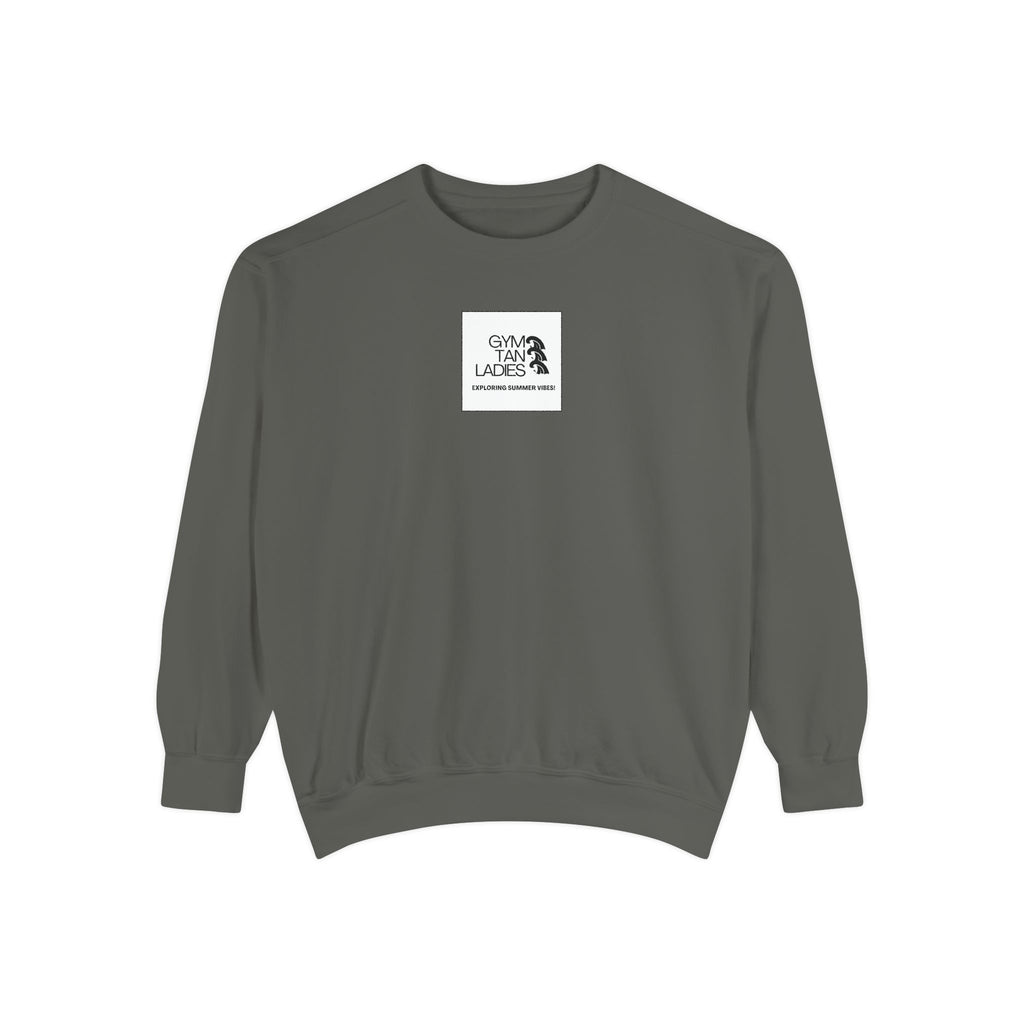 Mens Gym Tan Sweatshirt Logo Crewneck