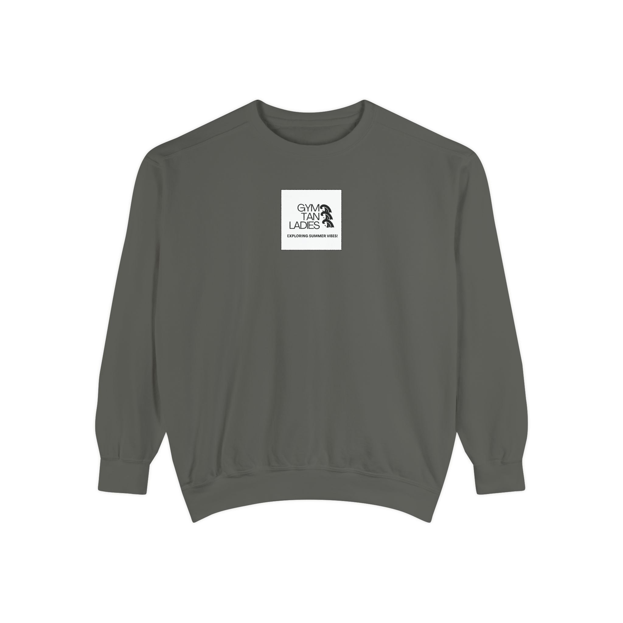 Gym Tan Ladies Sweatshirt - Retro Tropical Logo Crewneck