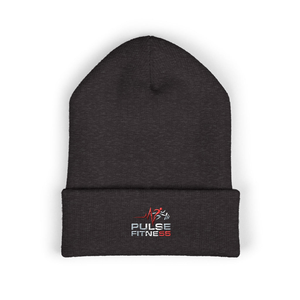 EMT Heartbeat Embroidered Beanie - Classic Cuffed Knit Hat for First Responders