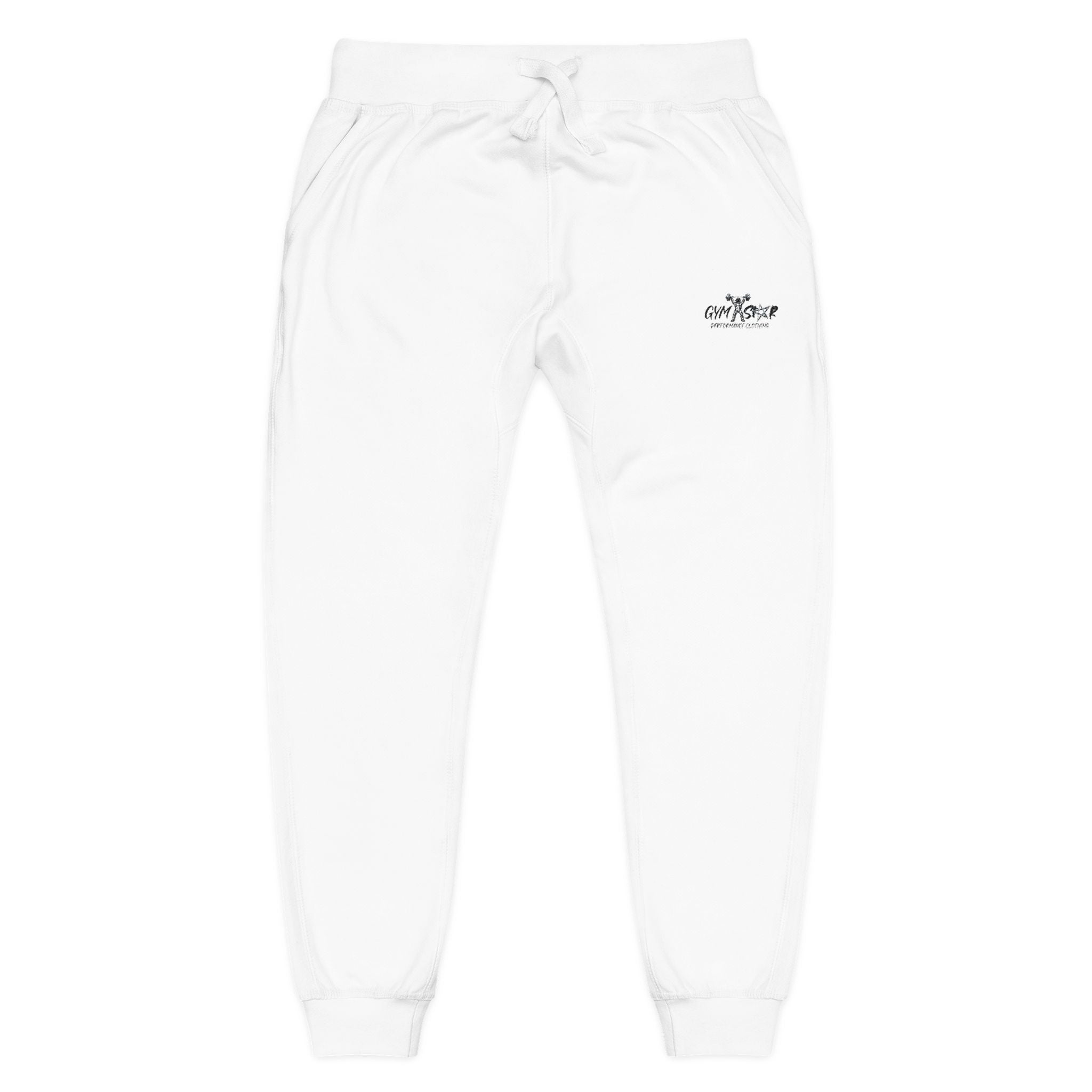 Embroidered Minimalist White Fleece Sweatpants — Cozy Everyday Joggers