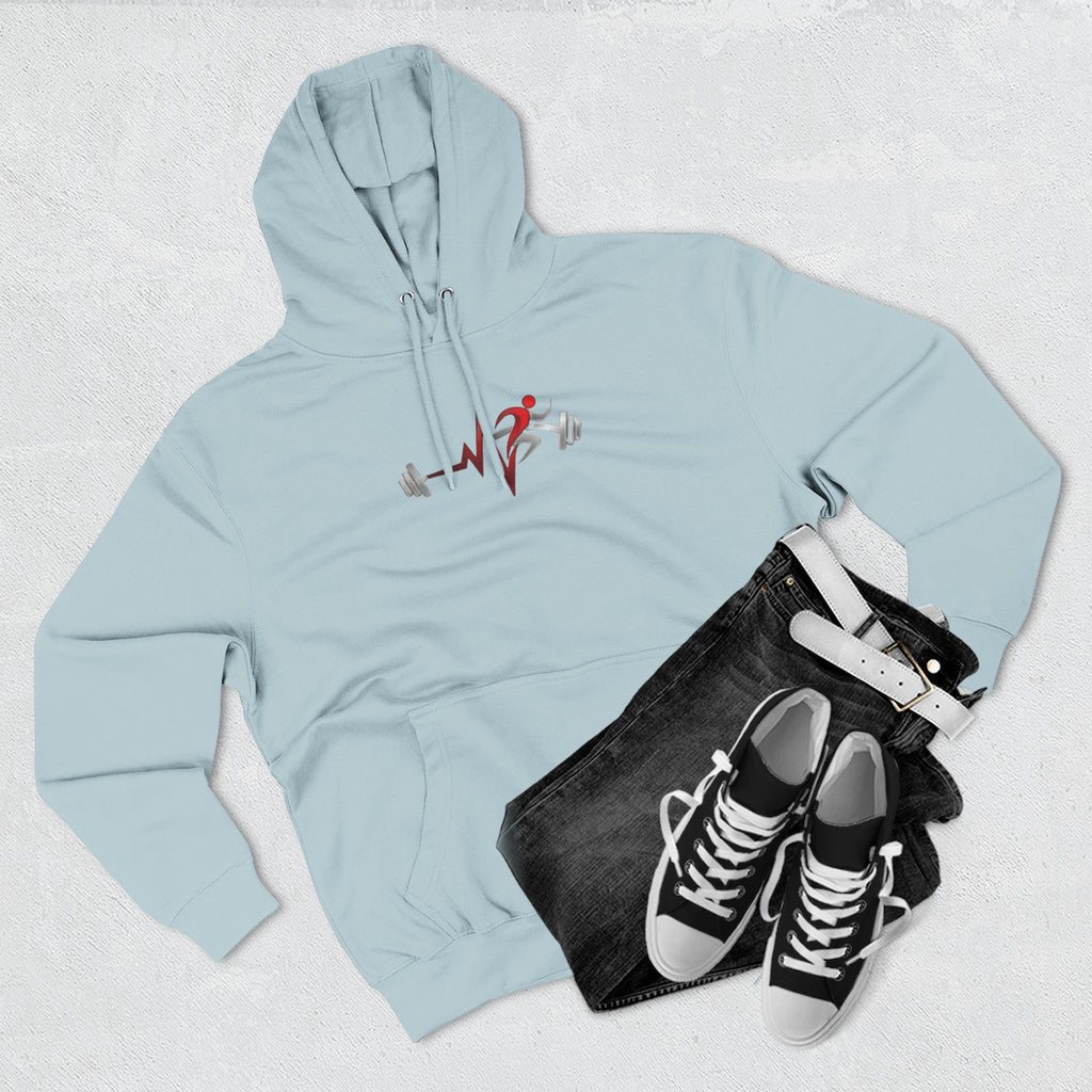 Fitness Heartbeat Hoodie — Weightlifting Pulse Graphic Hoodie