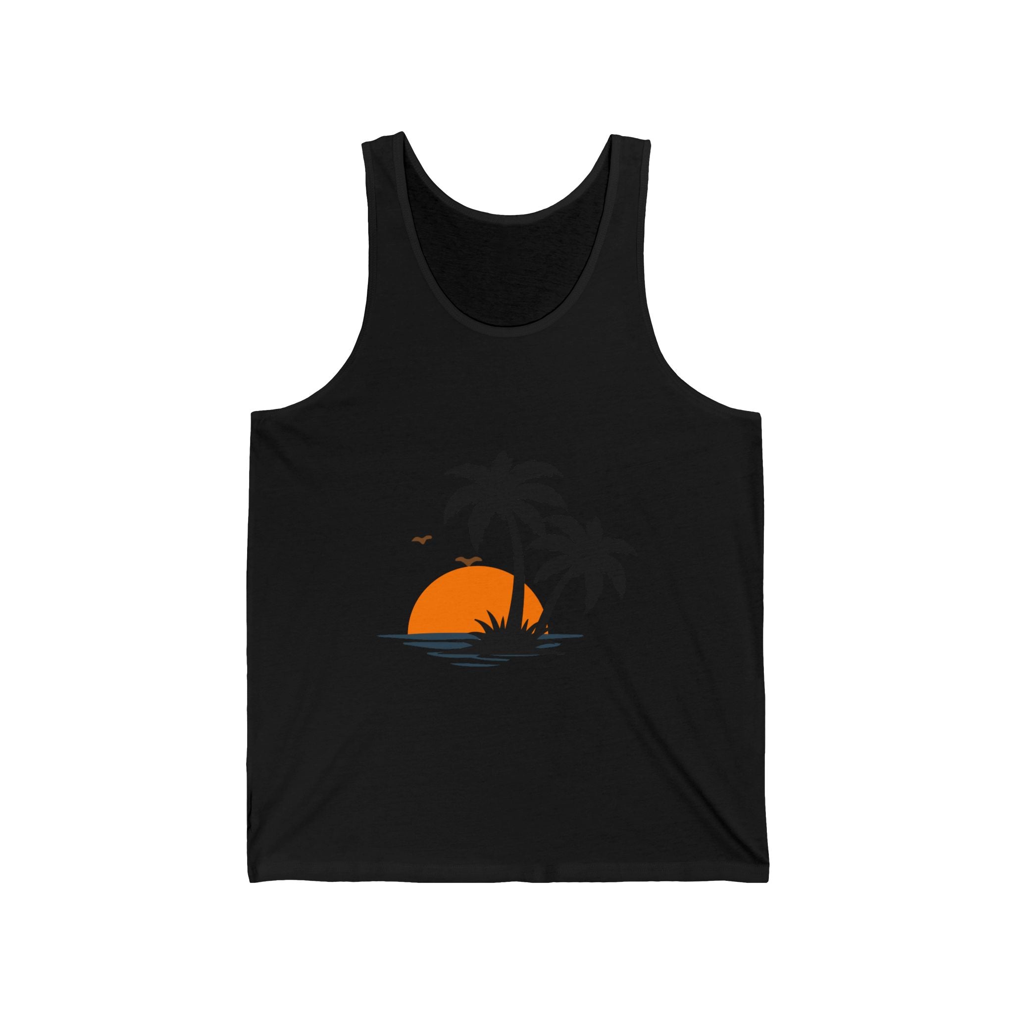Summer Palm Tank Top — 'Summer Vibes' Sunset Beach Graphic Tank