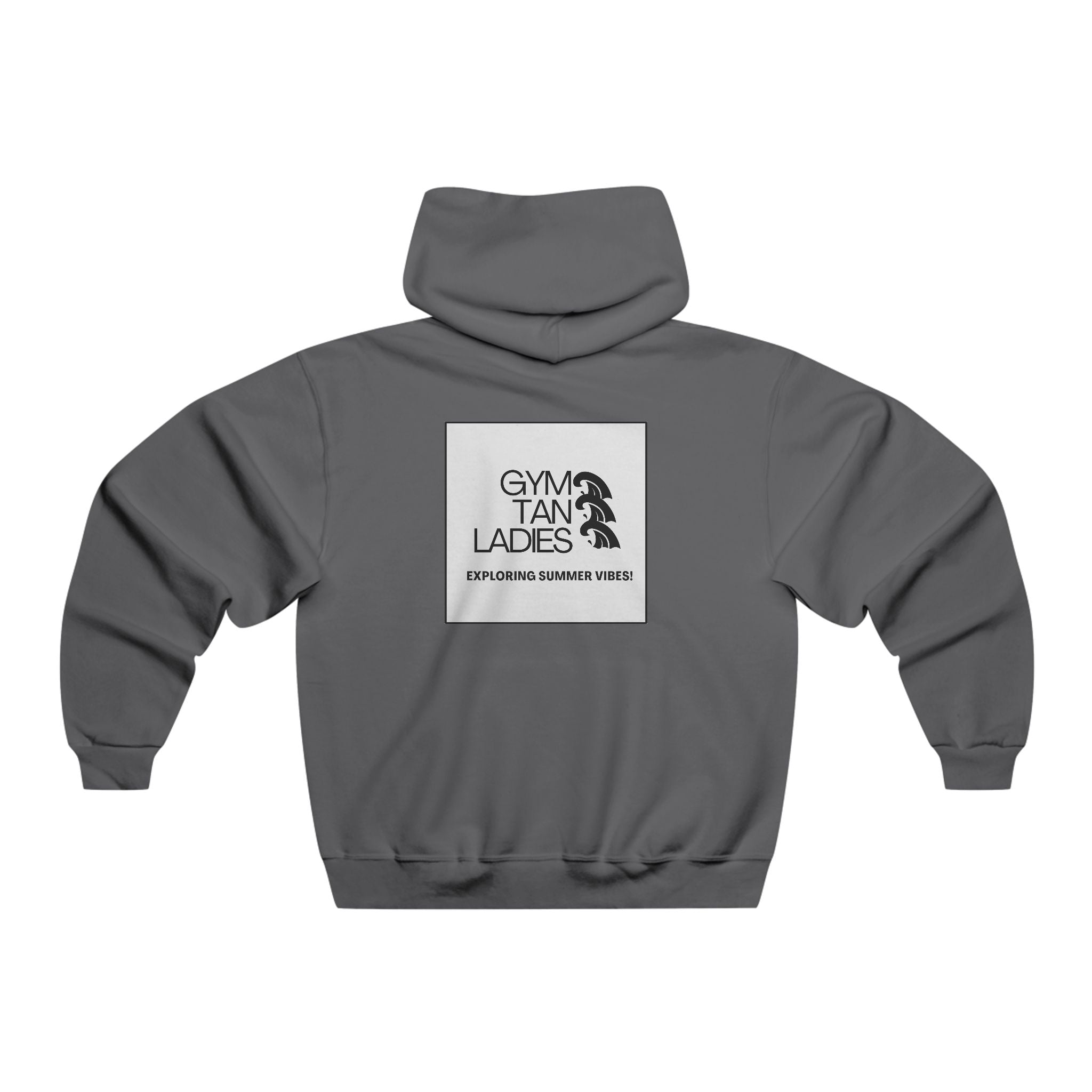 Mens Gym Tan Hoodie — 'Exploring Summer Vibes' Logo Sweatshirt