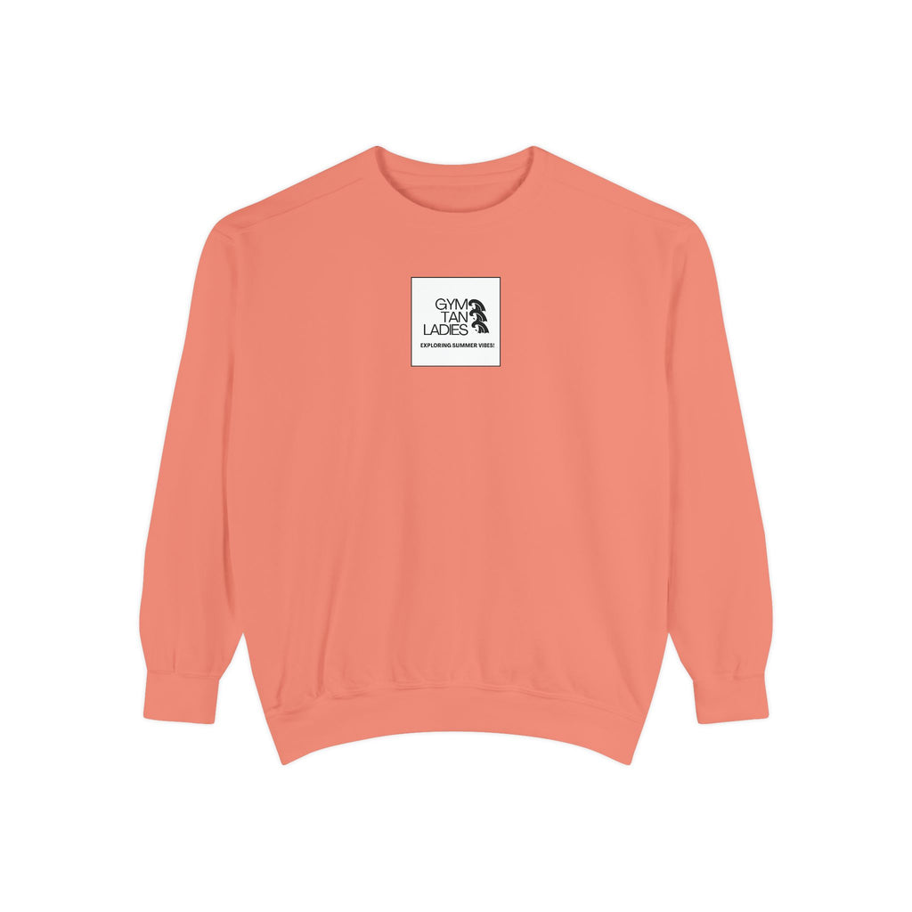 Mens Gym Tan Sweatshirt Logo Crewneck