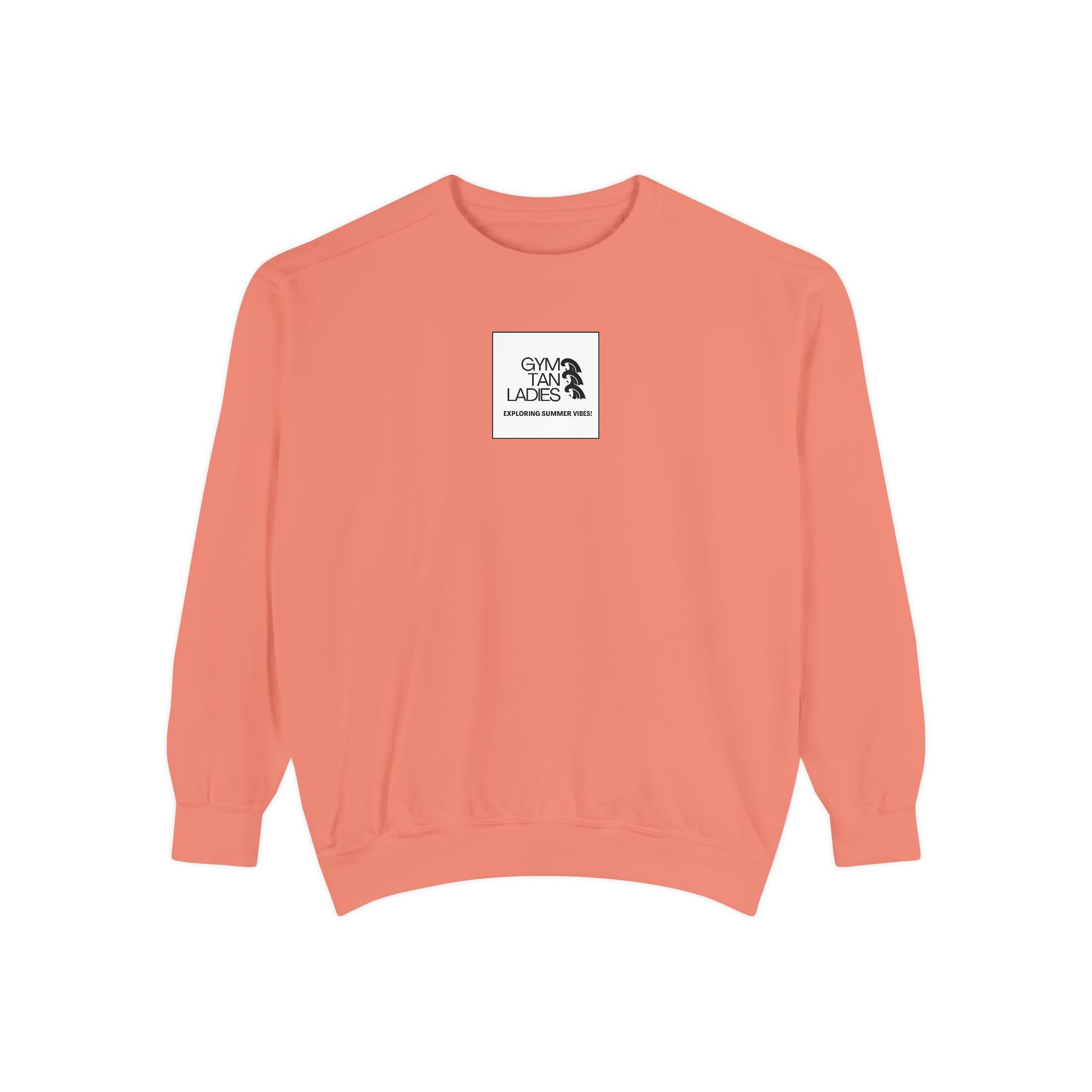 Gym Tan Ladies Sweatshirt - Retro Tropical Logo Crewneck